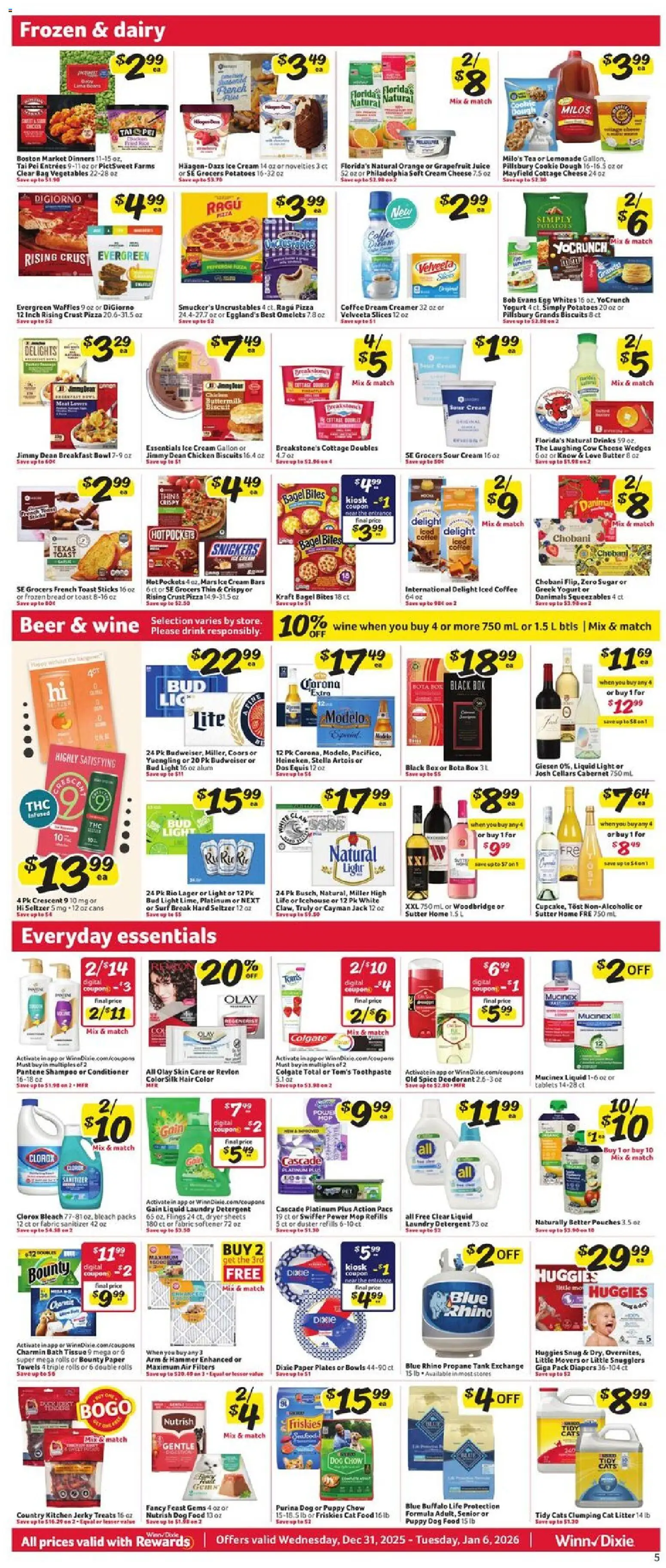 Winn Dixie Weekly Circular - FL - valid from 31.12.2025 | Page: 5 | Products: Bath, Conditioner, Bread, Dryer