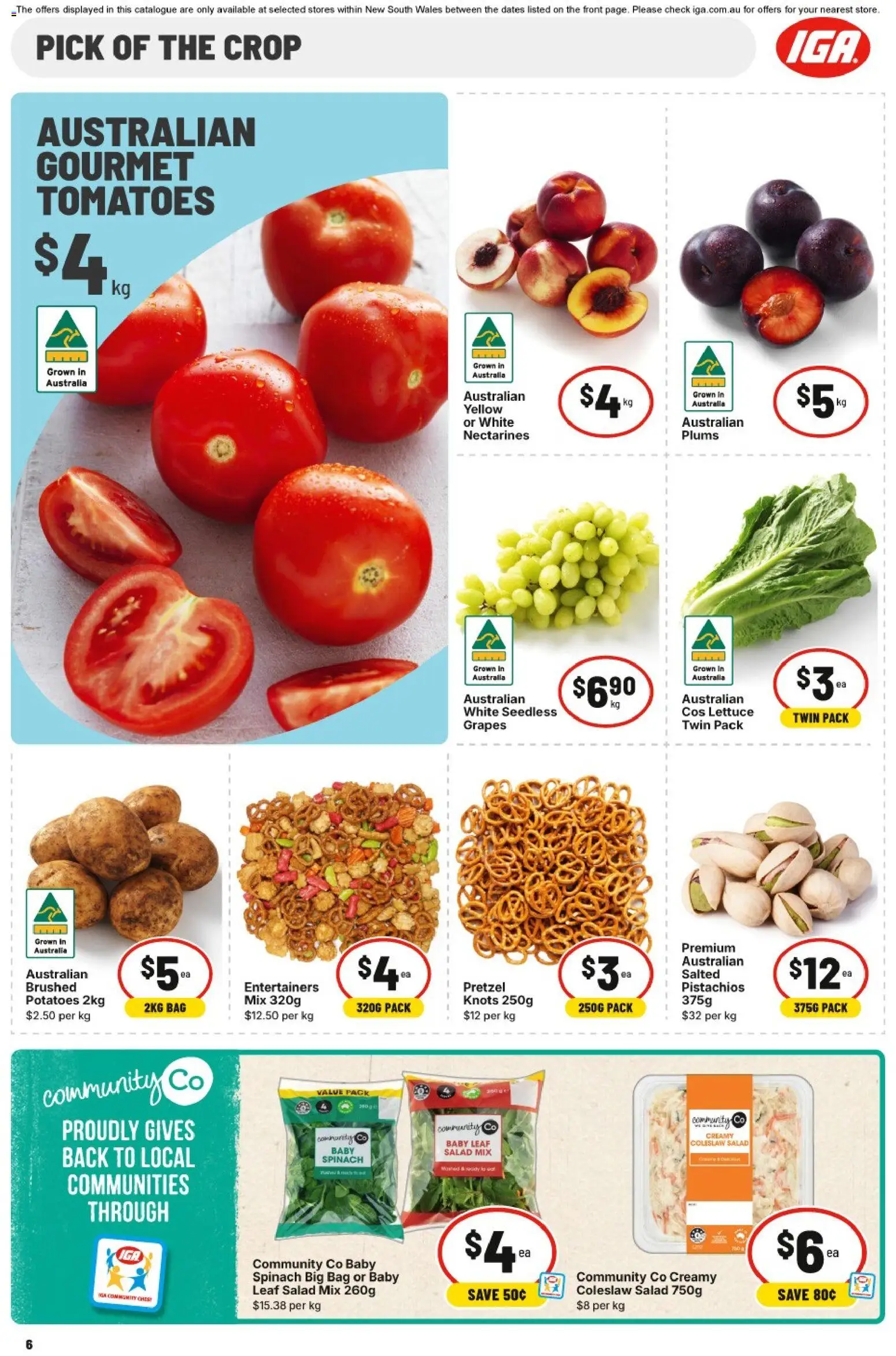 IGA catalogue - valid from 21.01.2026 | Page: 6 | Products: Lettuce, Potatoes, Grapes, Plums