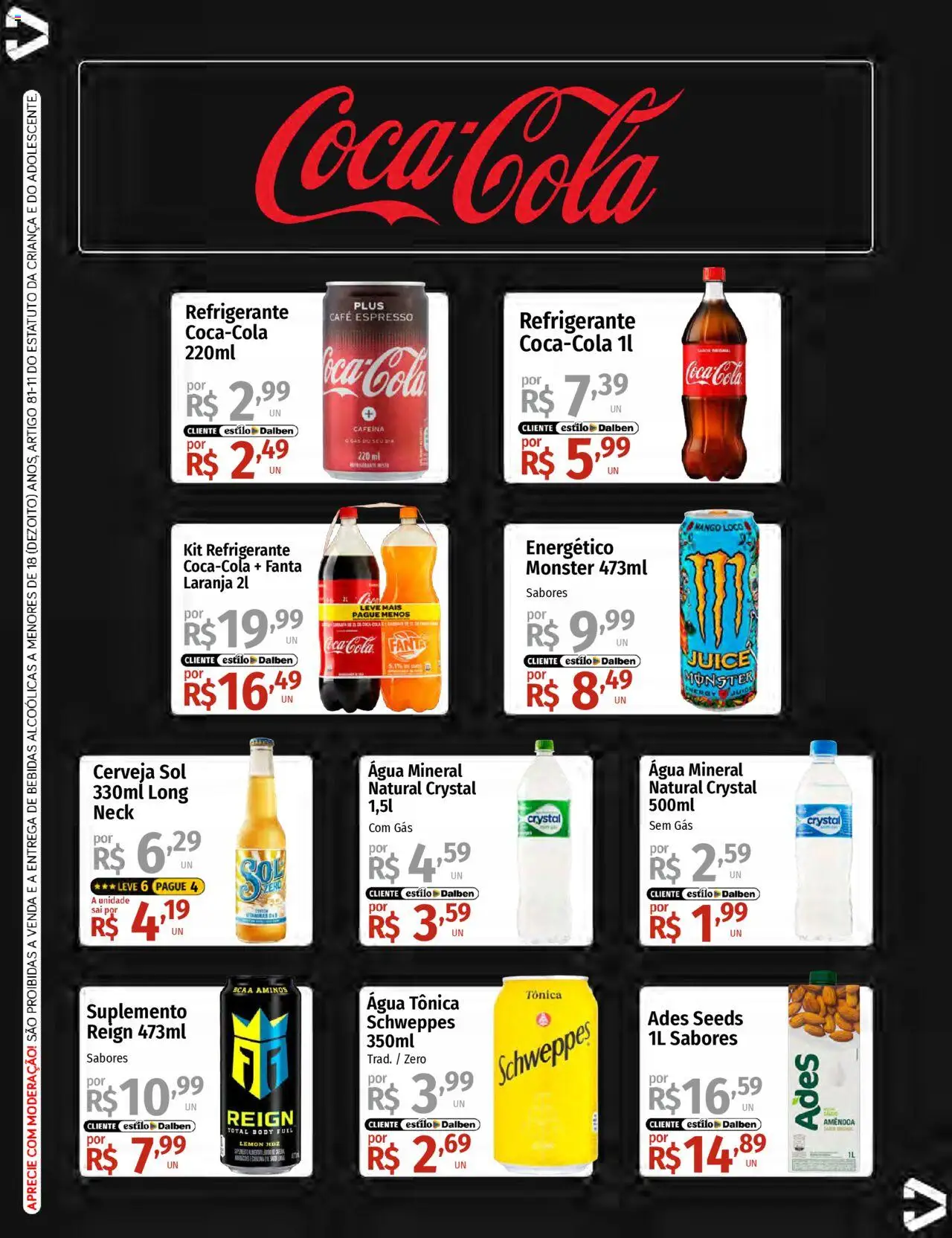 Supermercado Dalben Folheto - válido de 23.07.2025 | Página: 3 | Produtos: BCAA, Energético, Cola, Body