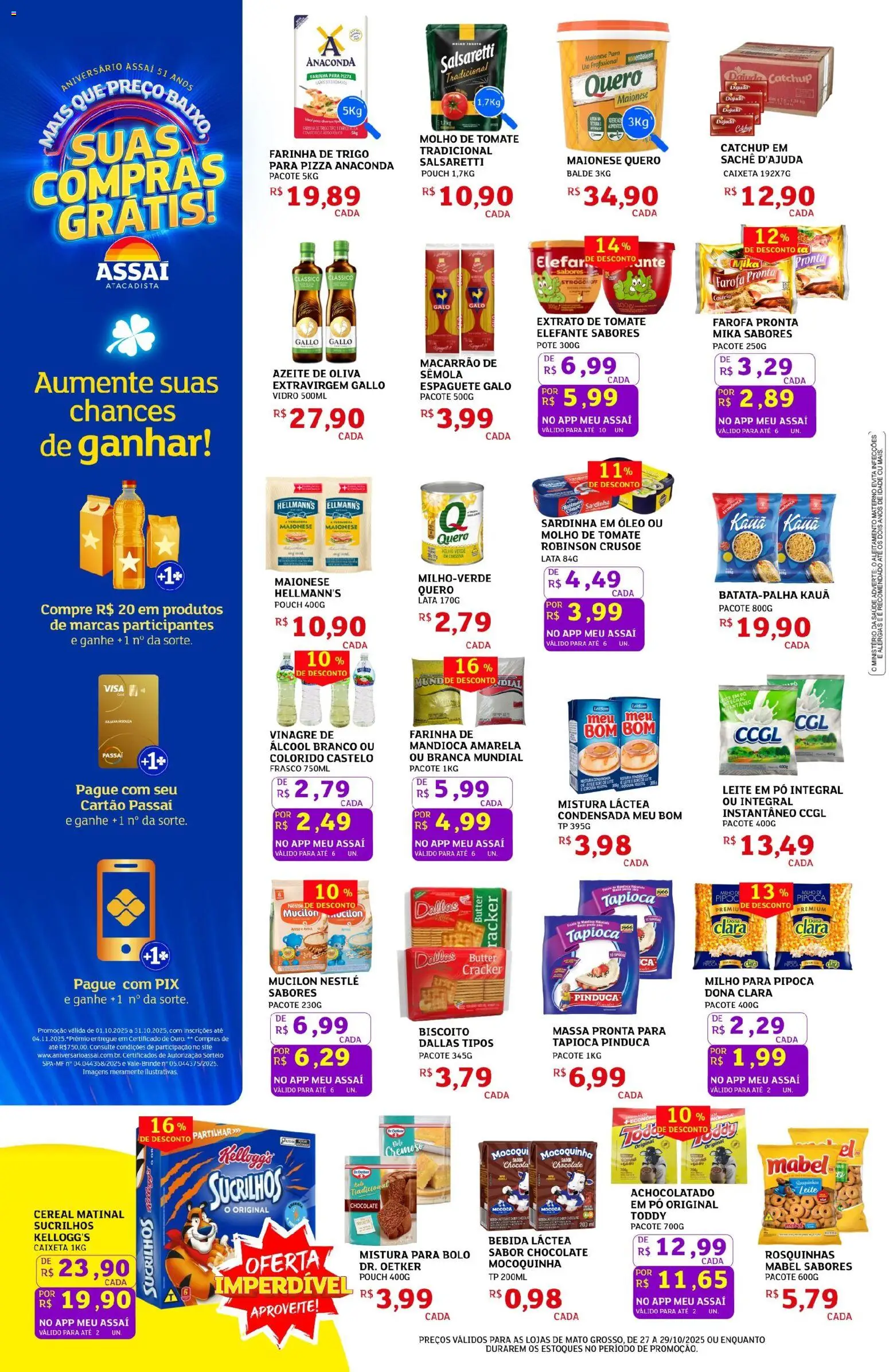 Assaí Atacadista Folheto - válido de 27.10.2025 | Página: 2 | Produtos: Biscoito, Bebida, Sardinha, Balde