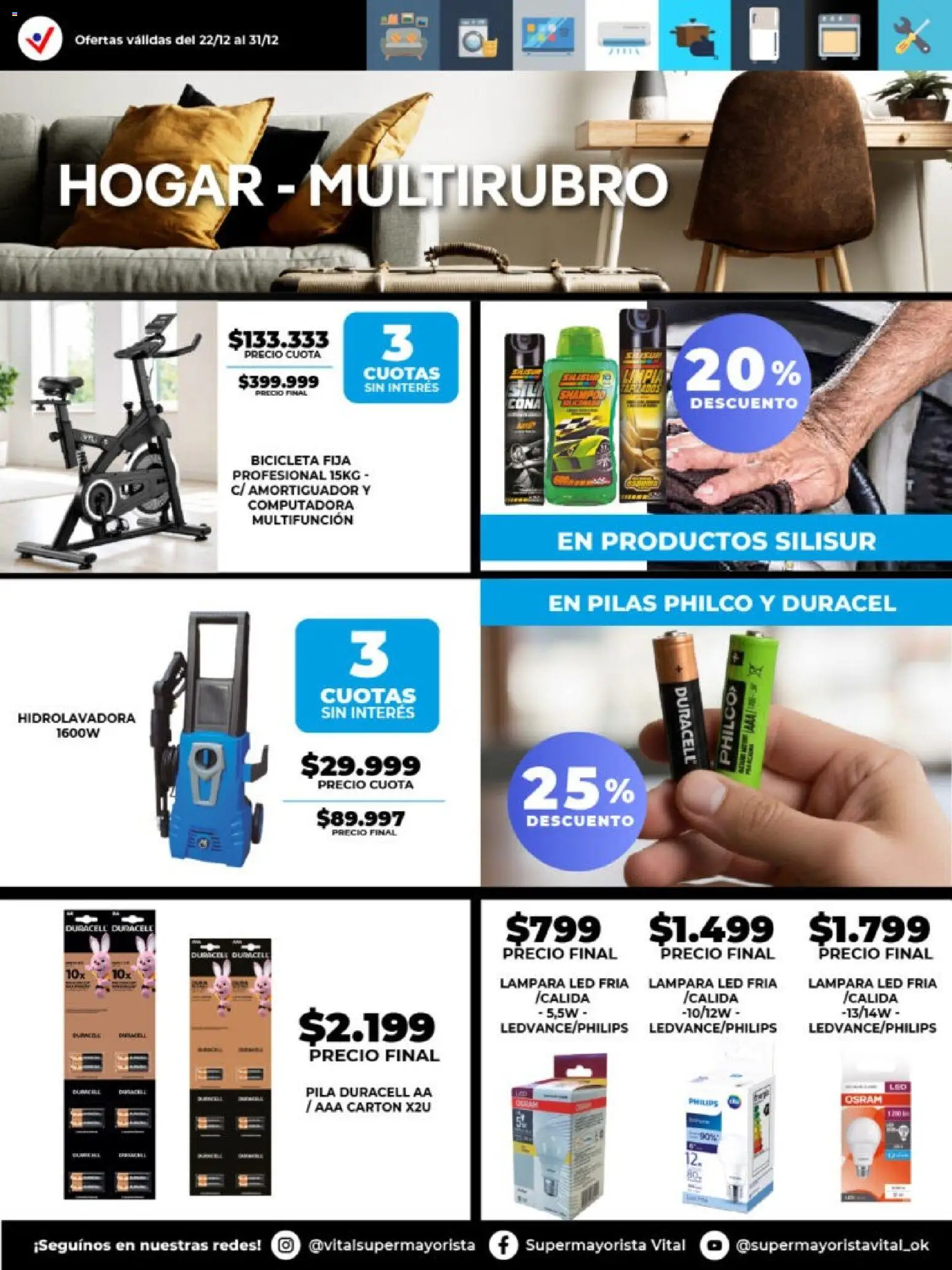 Vital - Especial de nonfood │ válido desde el 22.12.2025 | Página: 4 | Productos: Pila, Bicicleta fija, Pilas, Hidrolavadora