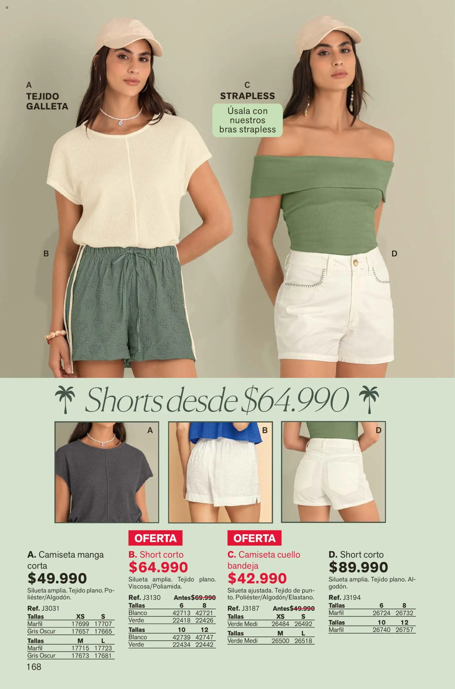 Leonisa revista - valida desde el 01.02.2026 | Página: 168 | Productos: Bandeja, Short, Camiseta, Cuello