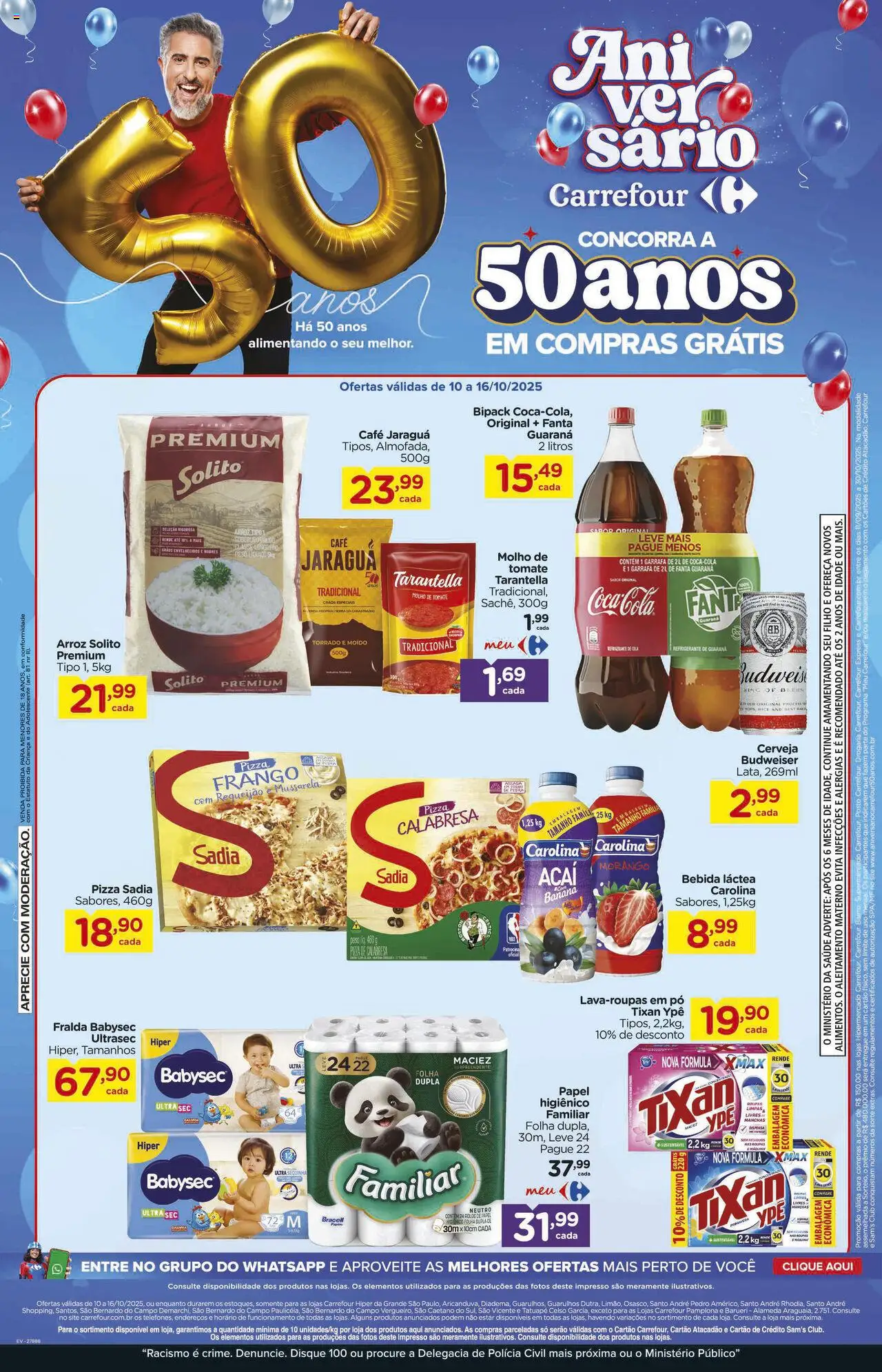 Carrefour Folheto - válido de 10.10.2025 | Página: 2 | Produtos: Molho de tomate, Pizza, Requeijão, Açaí