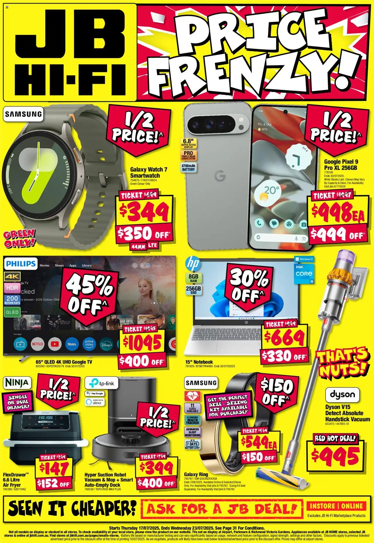 JB Hi-Fi catalogue - valid from 17.07.2025 | Page: 1 | Products: Drawer, Nuts, Tv, Smartwatch