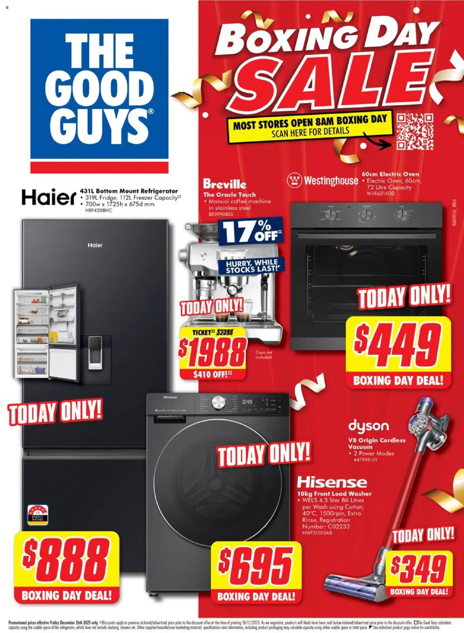 The Good Guys catalogue - valid from 24.12.2025 | Page: 1 | Products: Coffee, Freezer, Oven, Washer