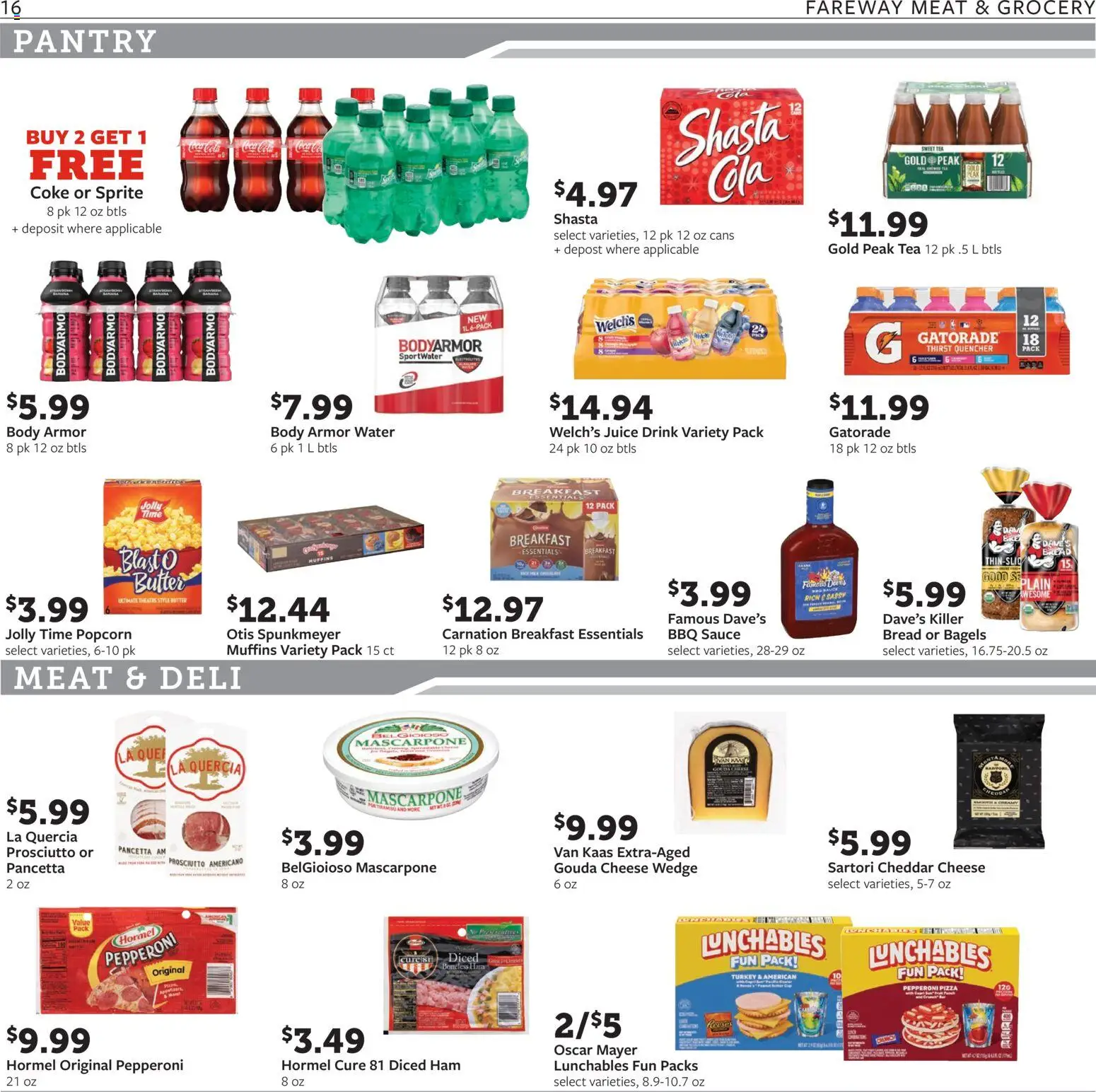 Fareway Weekly Ad - valid from 29.12.2025 | Page: 16 | Products: Ham, Pizza, Tea, Water