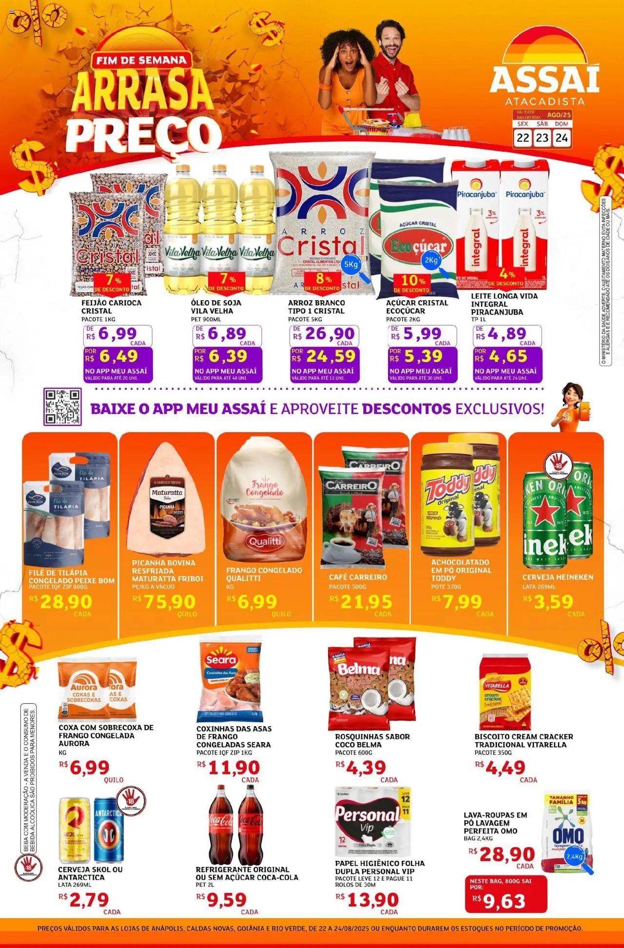 Assaí Atacadista Folheto - válido de 22.08.2025 | Página: 1 | Produtos: Picanha, Peixe, Papel higiênico, Soja