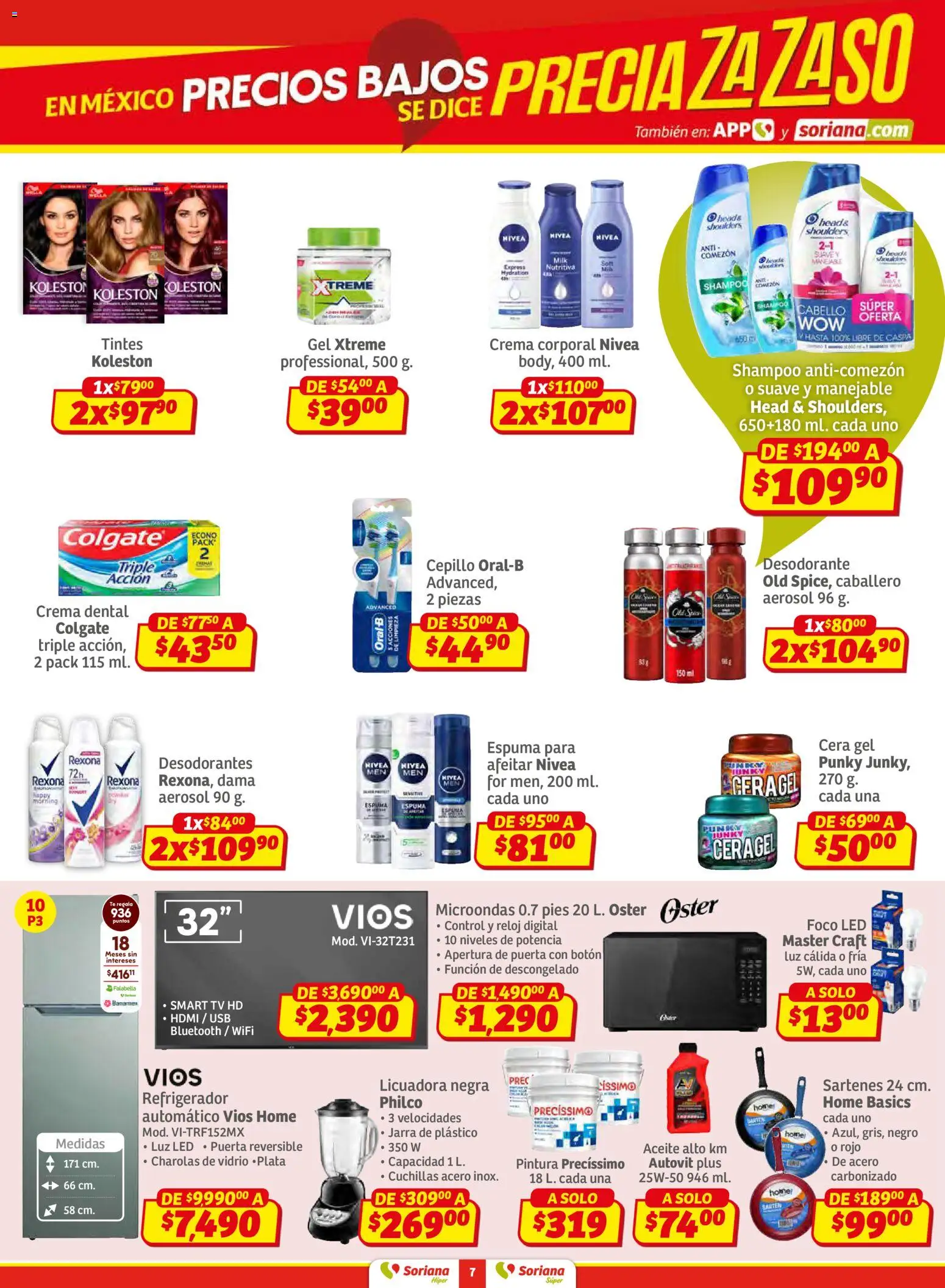 Nuevas ofertas de Soriana válidas en toda la República Mexicana desde el 02.01.2026. ¡Encuentra las mejores ofertas en Soriana - Preciazazaso Súper: Frontera Chih, Coah, Tamaulipas! | Página: 7 | Productos: Refrigerador, Cera, Té, Jarra