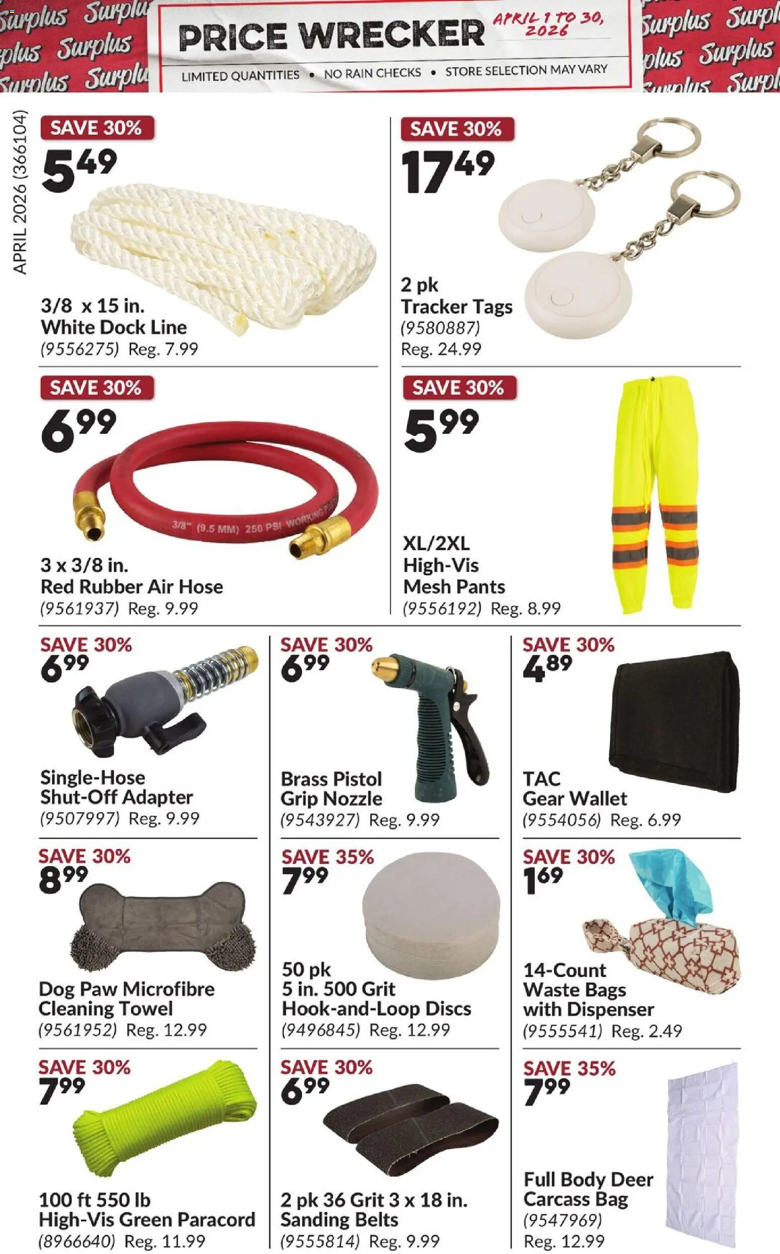 Princess Auto flyer valid from 01.04.2026 | Page: 14 | Products: Wallet, Bag, Adapter, Pants