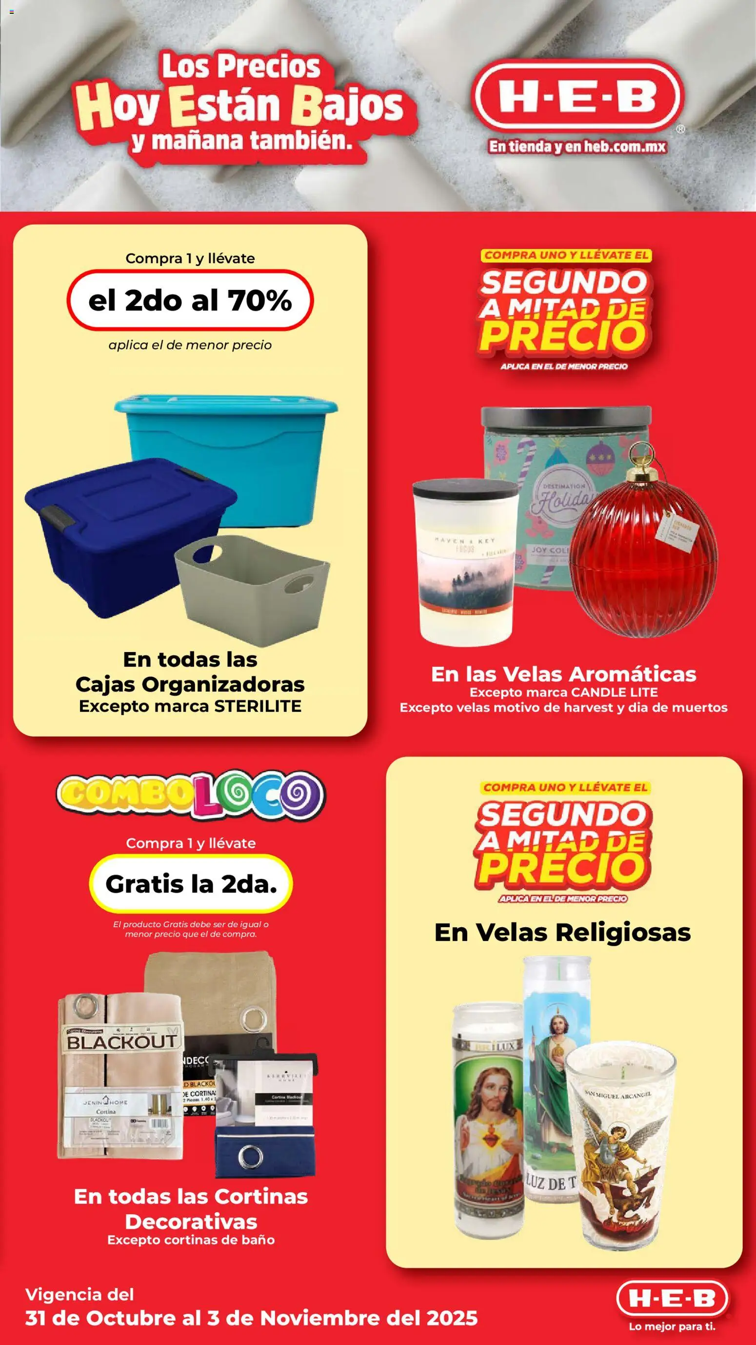 Nuevas ofertas de H-E-B válidas en toda la República Mexicana desde el 31.10.2025. ¡Encuentra las mejores ofertas en H-E-B folleto! | Página: 15 | Productos: Cortinas, Baño