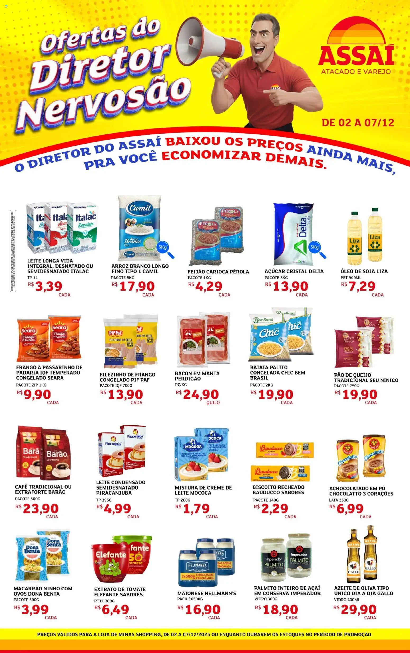 Assaí Atacadista Folheto - válido de 02.12.2025 | Página: 1 | Produtos: Leite, Queijo, Maionese, Pão de queijo