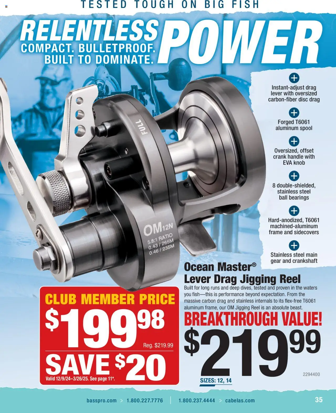 Cabela's Saltwater Specialist 25 - valid from 01.01.2025 | Page: 35 | Products: Fish, Crankshaft, Bearings