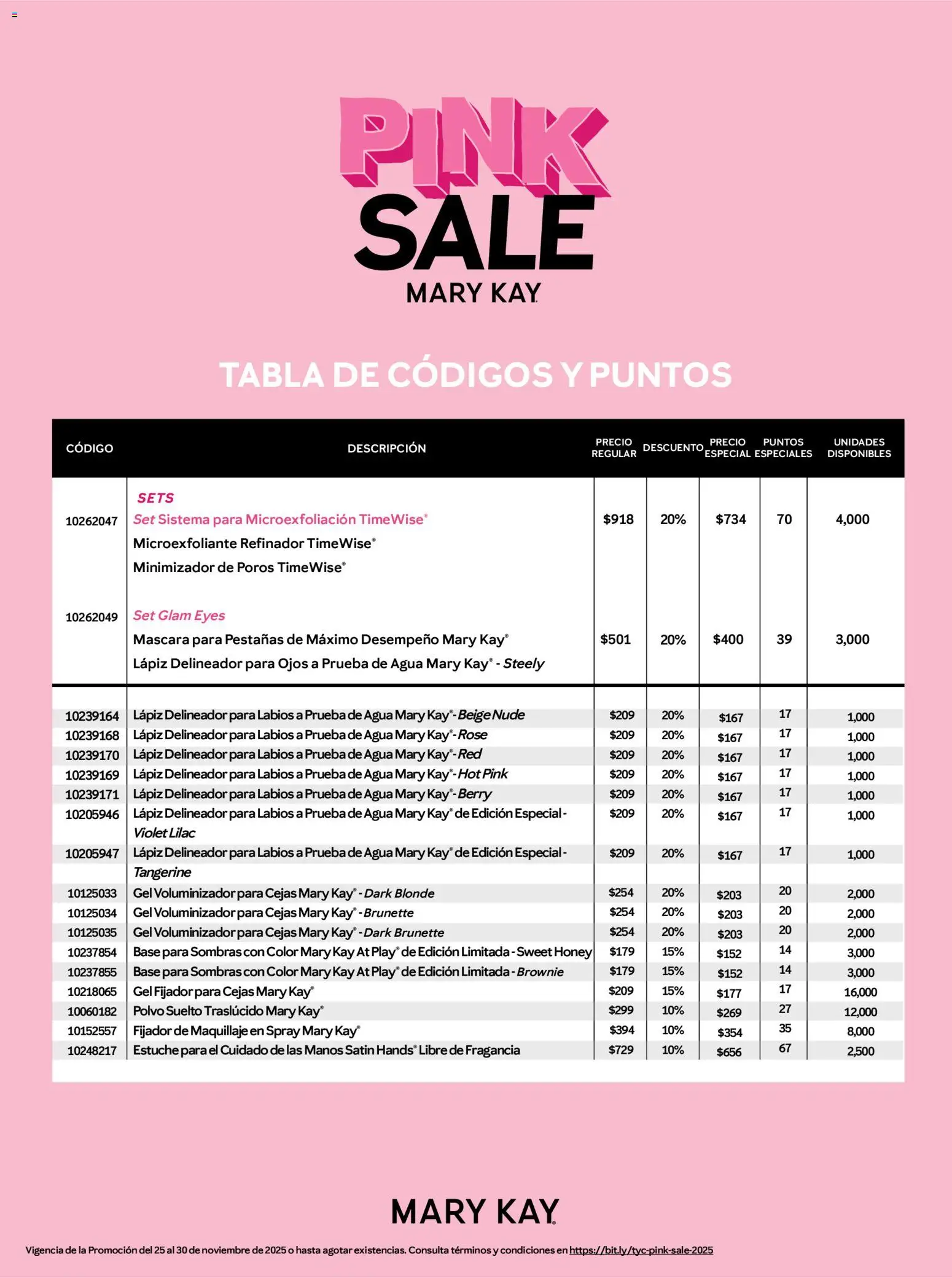 Nuevas ofertas de Mary Kay válidas en toda la República Mexicana desde el 25.11.2025. ¡Encuentra las mejores ofertas en Mary Kay catálogo! | Página: 7 | Productos: Fijador, Estuche, Maquillaje, Delineador
