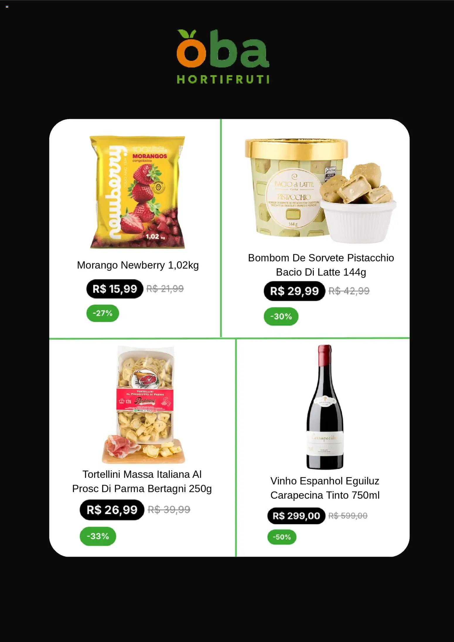 Oba Hortifruti Folheto - válido de 28.11.2025 | Página: 6 | Produtos: Pistache, Chocolate, Vinho, Sorvete