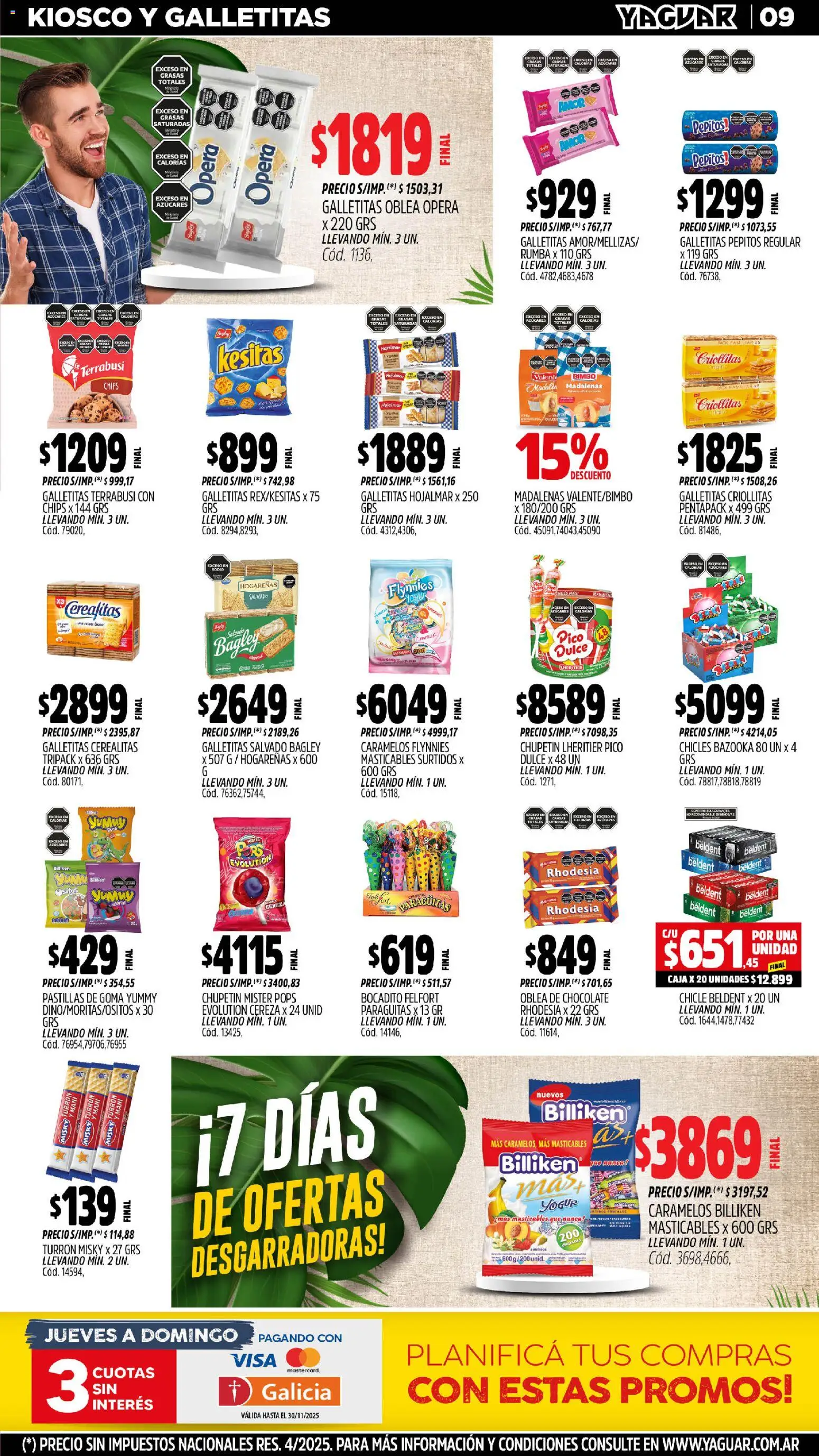 Yaguar - San Juan │ válido desde el 10.11.2025 | Página: 10 | Productos: Pico, Galletitas, Chicle, Turrón