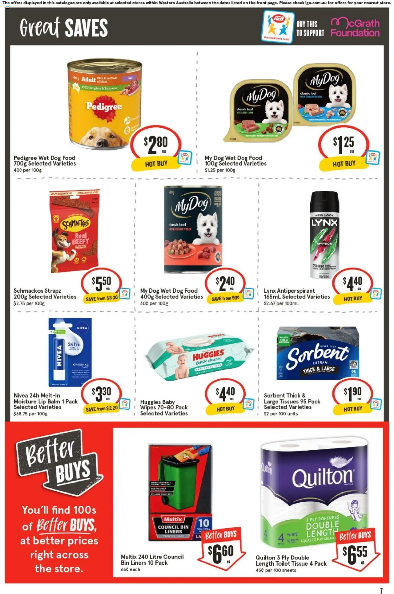 IGA catalogue - valid from 17.09.2025 | Page: 7 | Products: Fragrance, Beef, Dog food, Tissues