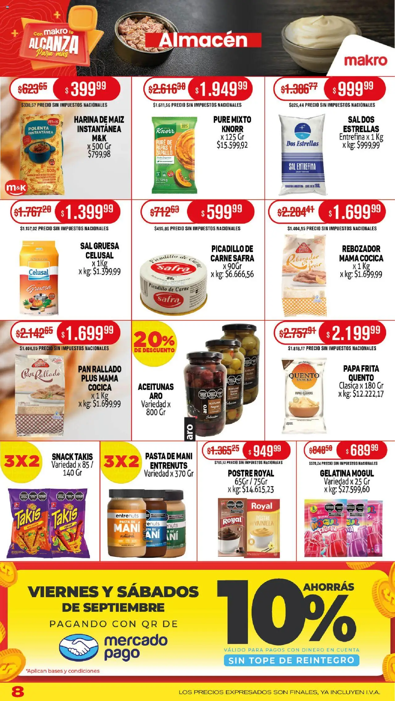 Makro ofertas │ válido desde el 25.09.2025 | Página: 8 | Productos: Harina, Aceitunas, Sal, Té