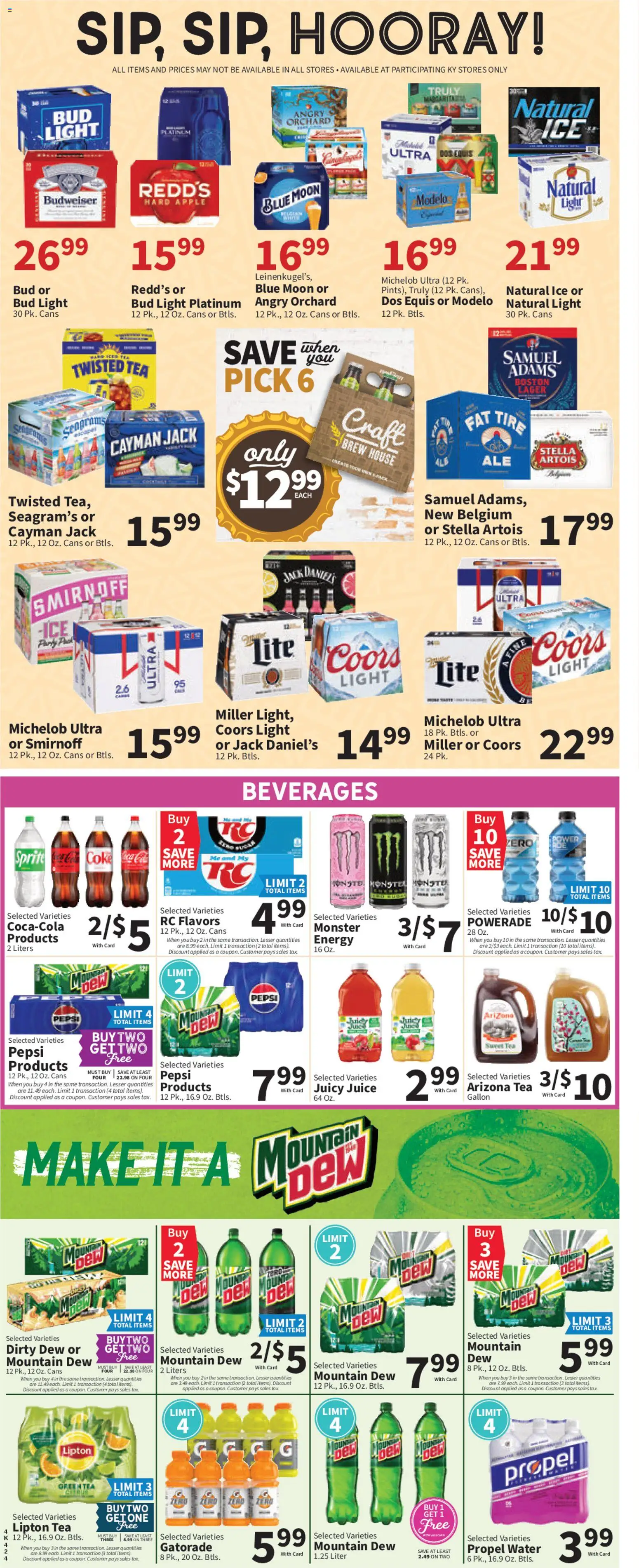 Food City Weekly Ad - valid from 01.05.2026 | Page: 6 | Products: Tire, Juice, Tea, Water