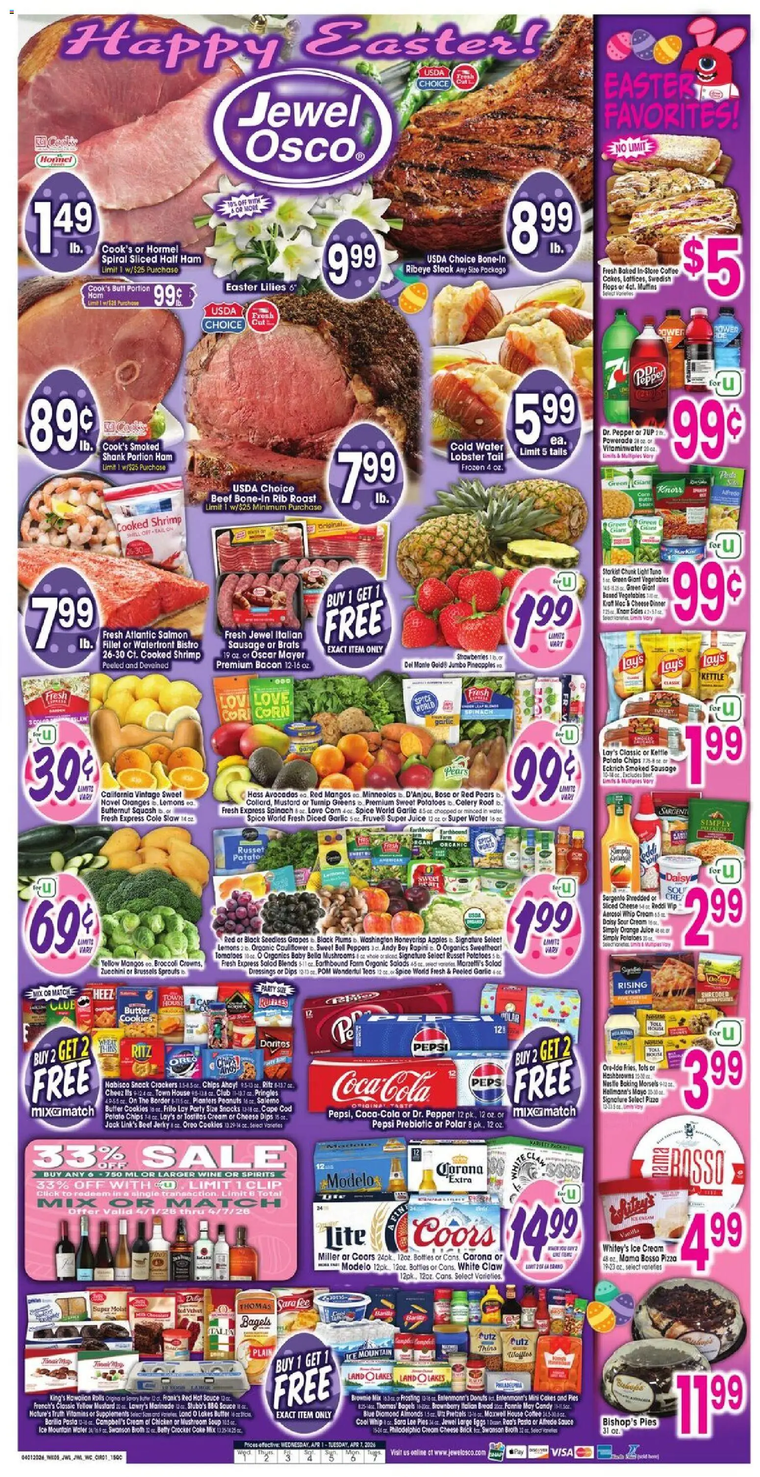 Jewel Osco Weekly Ad - IL - valid from 01.04.2026 | Page: 1 | Products: Clip, Bread, Salad, Greens