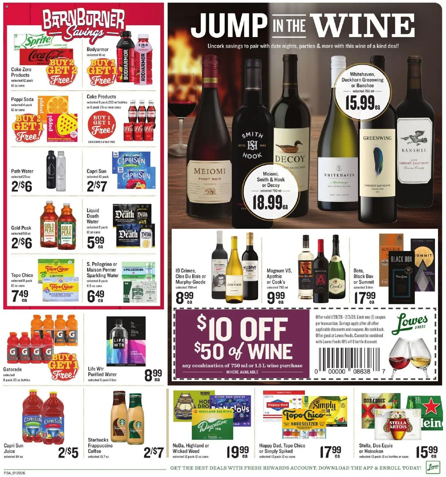 Lowes Foods Weekly Ad - valid from 28.01.2026 | Page: 4 | Products: Coffee, Water, Sugar, Date