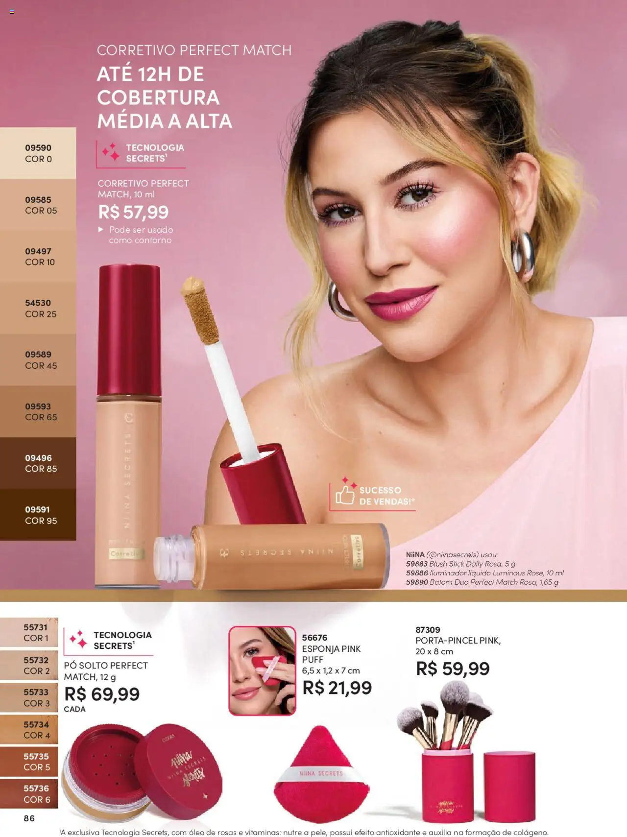 Eudora Folheto - válido de 07.10.2025 | Página: 86 | Produtos: Corretivo, Pó, Óleo, Puff