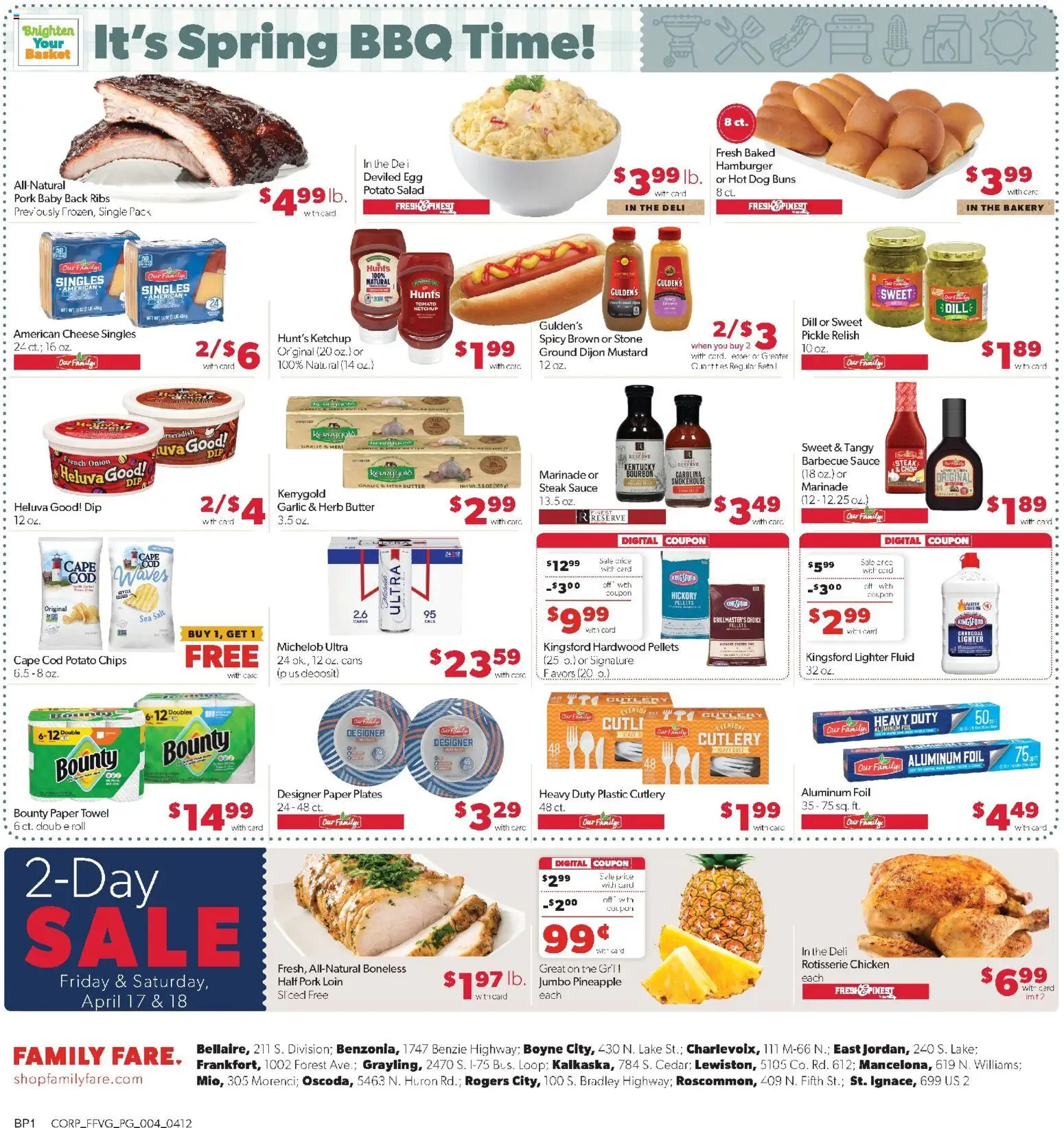 Family Fare Weekly Ad - MI - valid from 12.04.2026 | Page: 4 | Products: Bakery, Butter, Cheese, Garlic