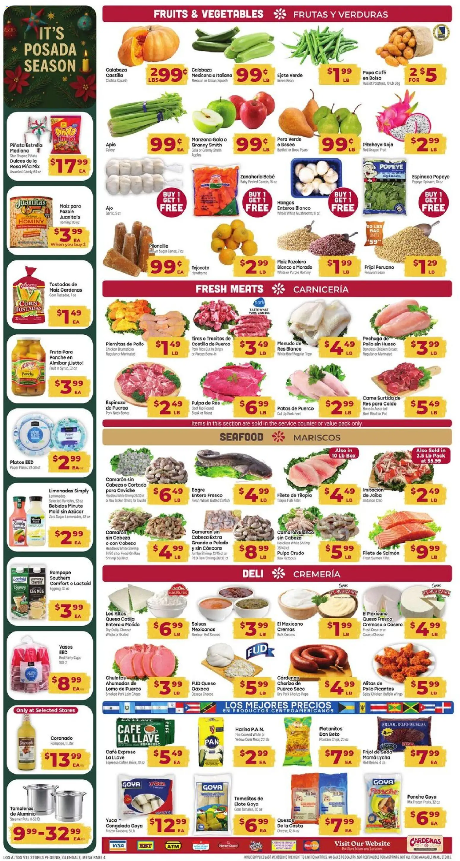 Cardenas Weekly Ad - AZ - valid from 03.12.2025 | Page: 4 | Products: Squash, Beef, Garlic, Steamer