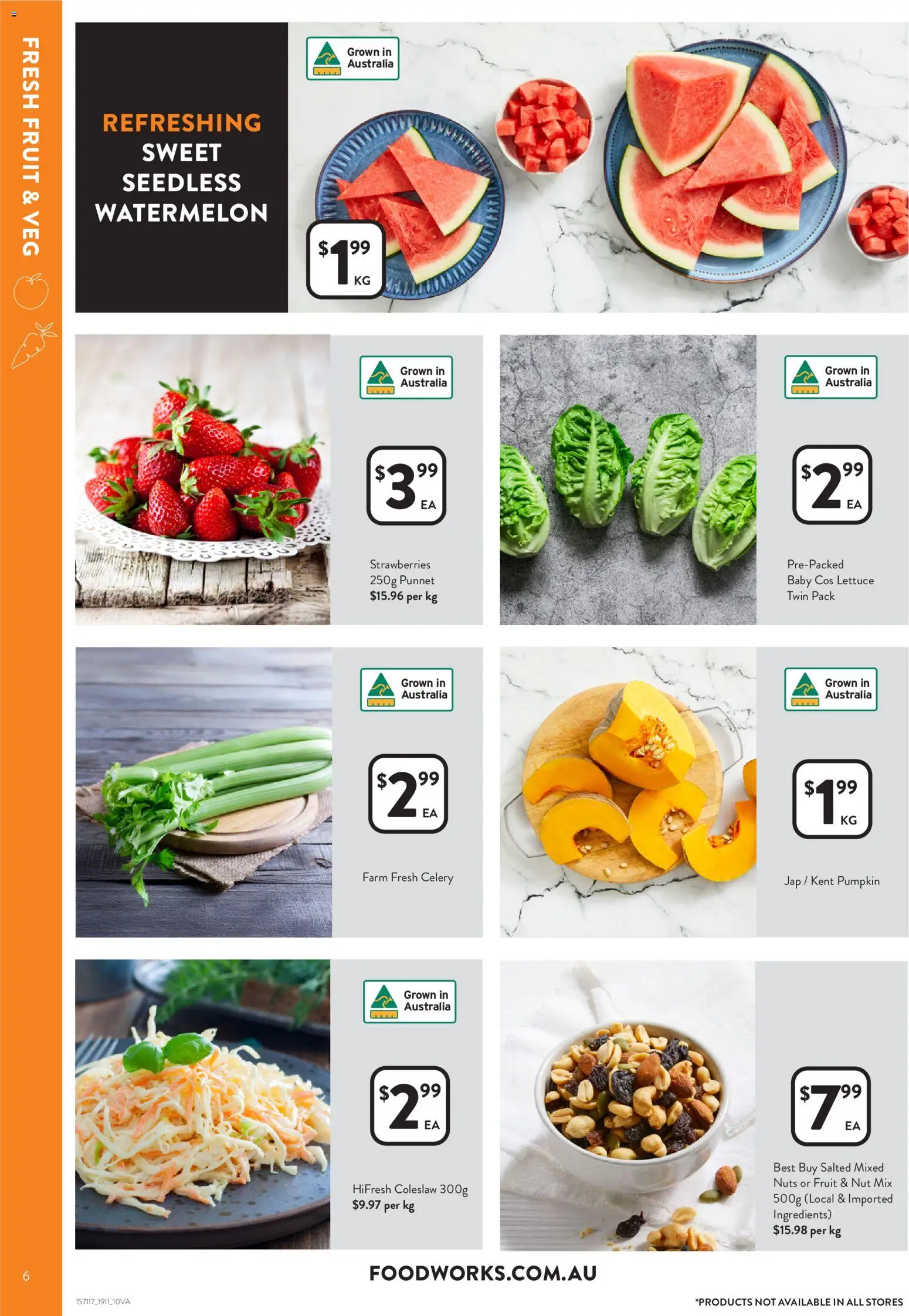 Foodworks catalogue - valid from 19.11.2025 | Page: 6 | Products: Strawberries, Nuts, Pumpkin, Watermelon