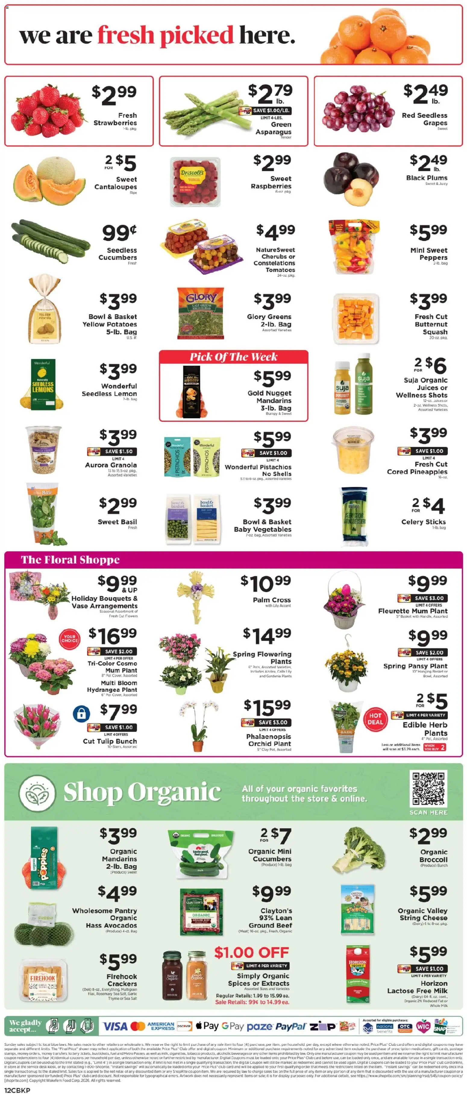 ShopRite Weekly Ad 2 - valid from 26.03.2026 | Page: 15 | Products: Broccoli, Basket, Strawberries, Vegetables