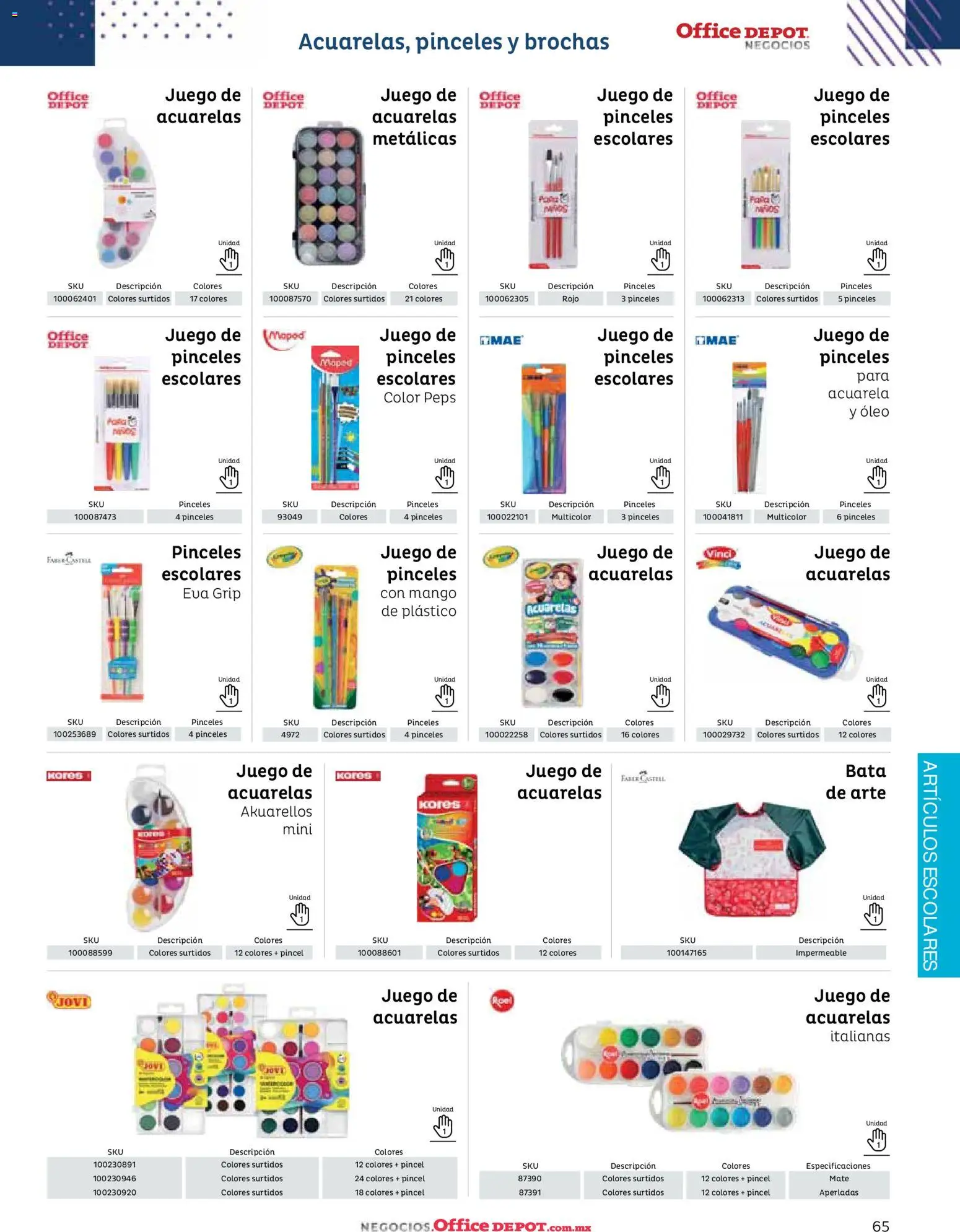 Nuevas ofertas de Office Depot válidas en toda la República Mexicana desde el 12.01.2026. ¡Encuentra las mejores ofertas en Office Depot catálogo 2026! | Página: 67 | Productos: Pincel, Mango, Juego, Bata