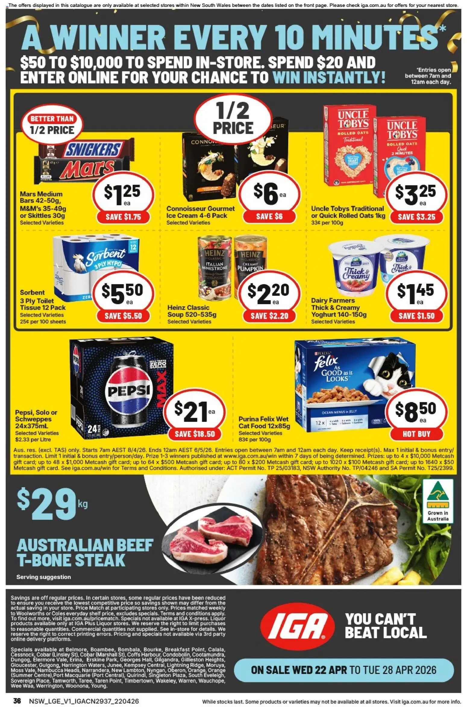 IGA catalogue - valid from 22.04.2026 | Page: 44 | Products: Toilet, Dairy, Beef, Pumpkin