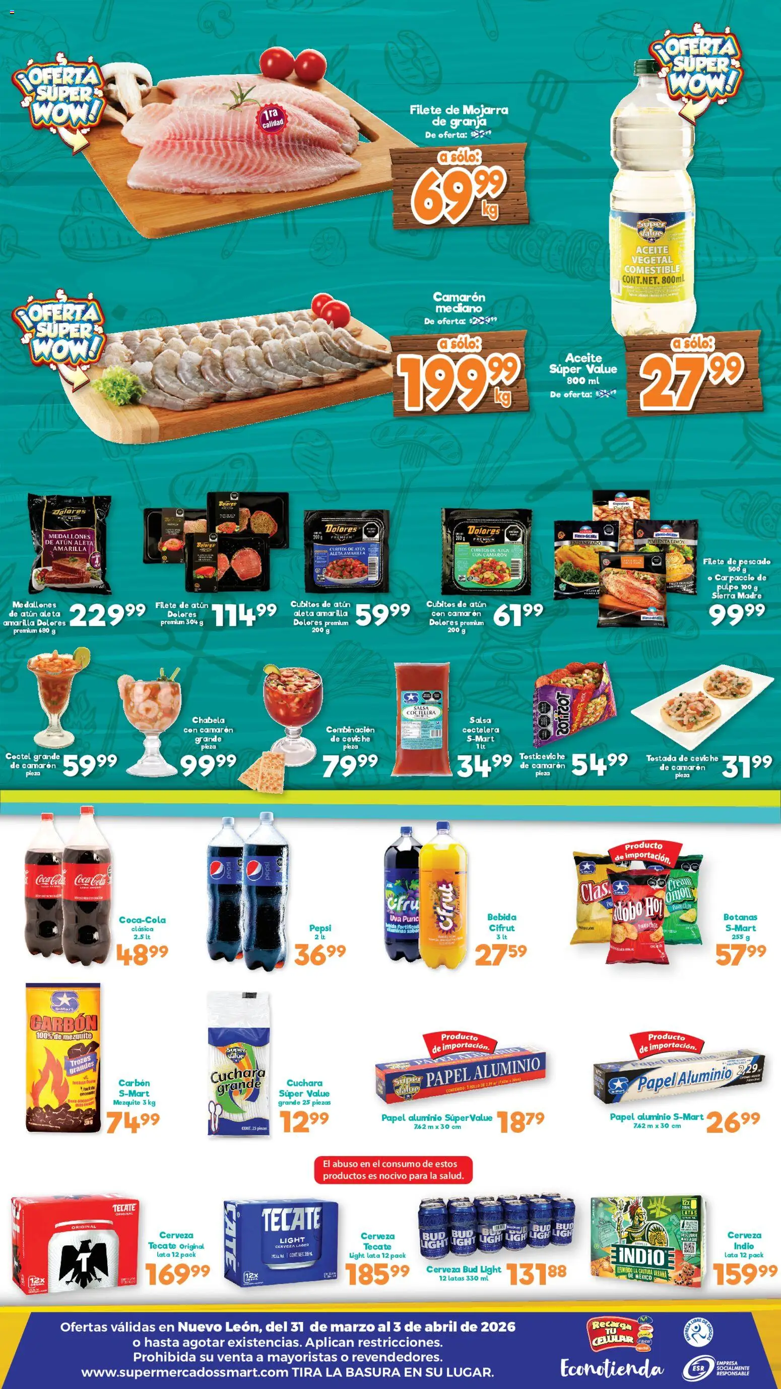 Nuevas ofertas de S-Mart válidas en toda la República Mexicana desde el 31.03.2026. ¡Encuentra las mejores ofertas en S-Mart folleto Ofertas de feria Monterrey! | Página: 2 | Productos: Pimienta, Vitaminas, Banco, Cuchara