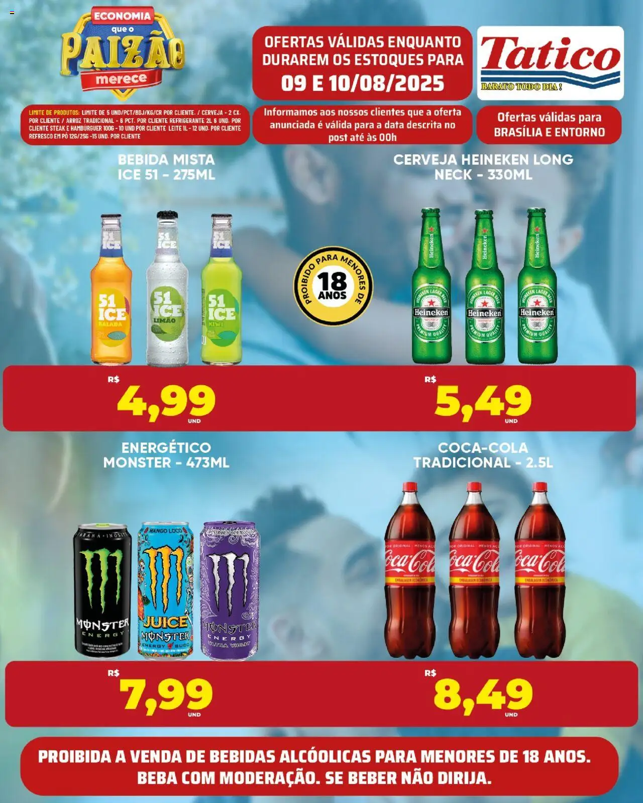 Tatico Folheto - válido de 09.08.2025 | Página: 15 | Produtos: Suco, Heineken, Hambúrguer, Refrigerante