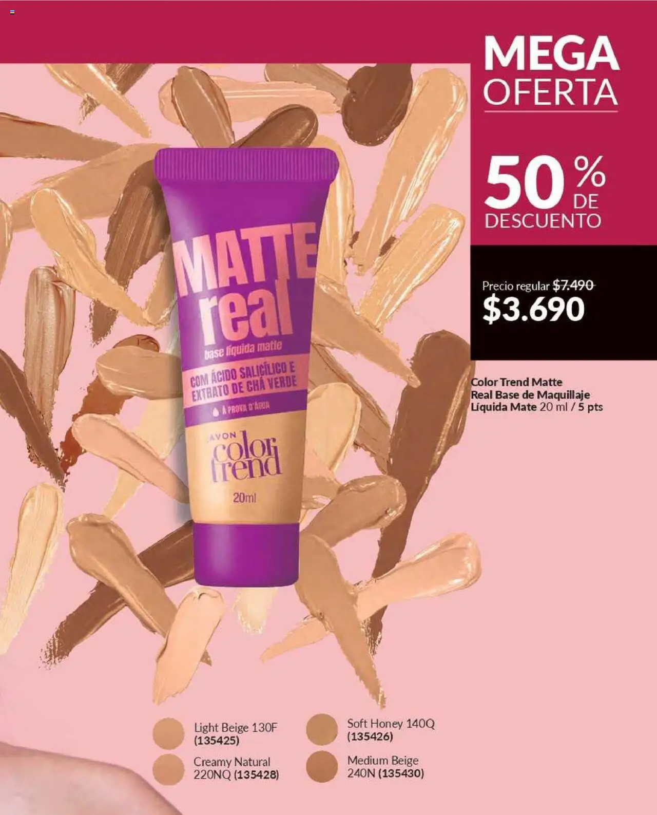 Catálogo Avon Campaña 12 │ válido desde el 22.07.2025 | Página: 44 | Productos: Maquillaje, Mate, Base, Base de maquillaje