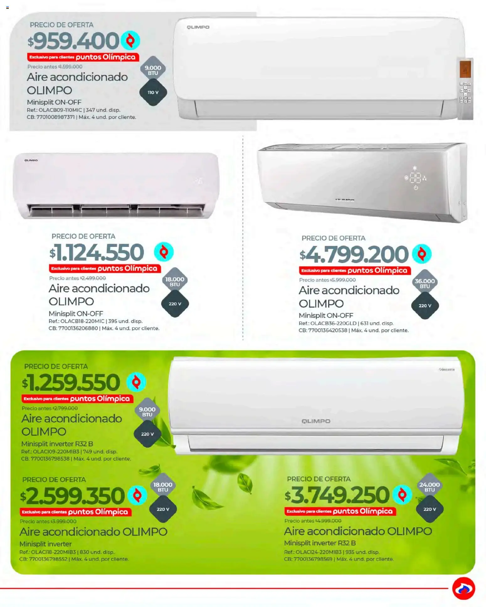 Olímpica revista - valida desde el 20.02.2026 | Página: 3 | Productos: Aire acondicionado