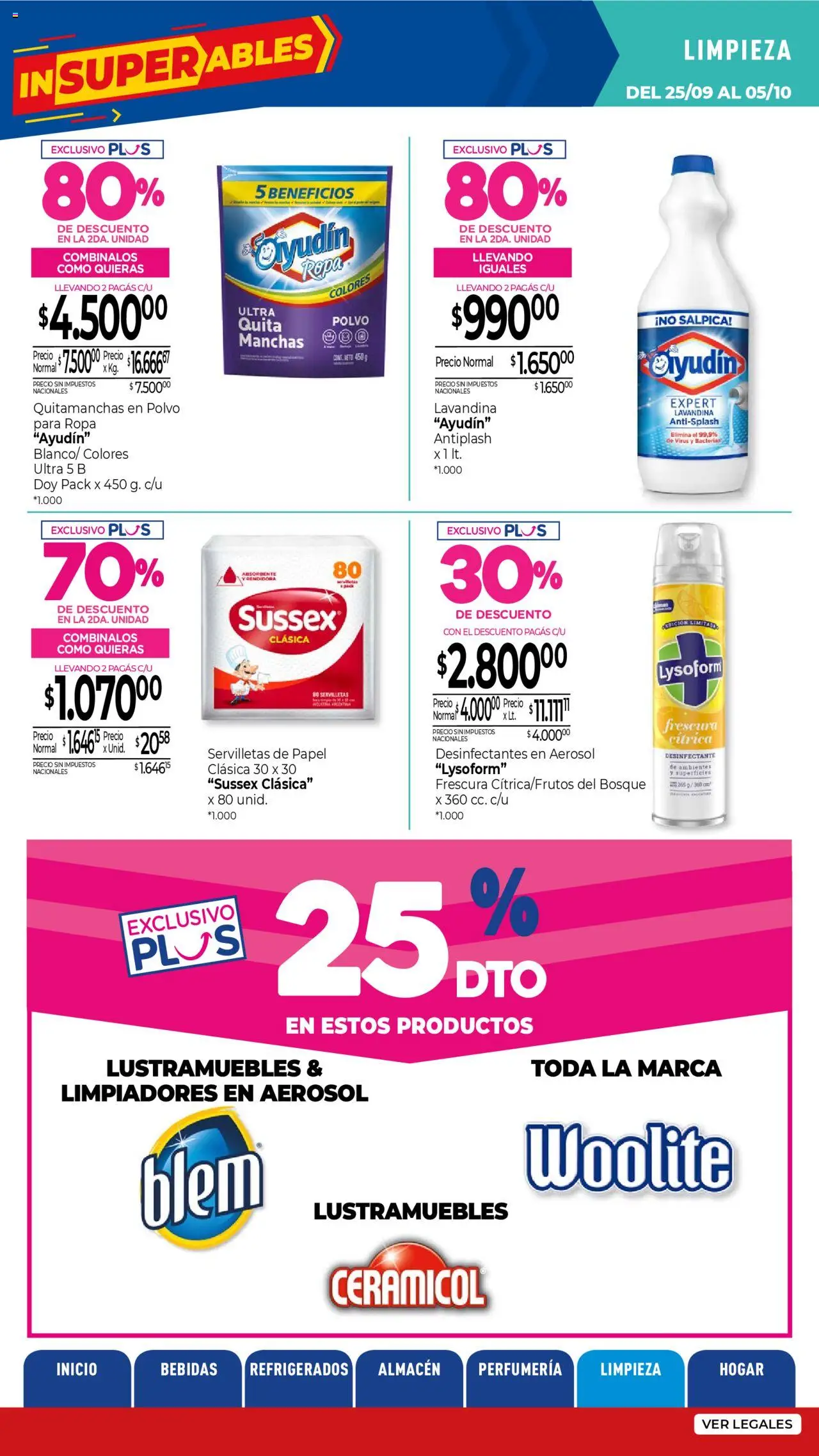 La Anonima catálogo │ válido desde el 25.09.2025 | Página: 29 | Productos: Lustramuebles, Servilletas, Polvo, Quitamanchas