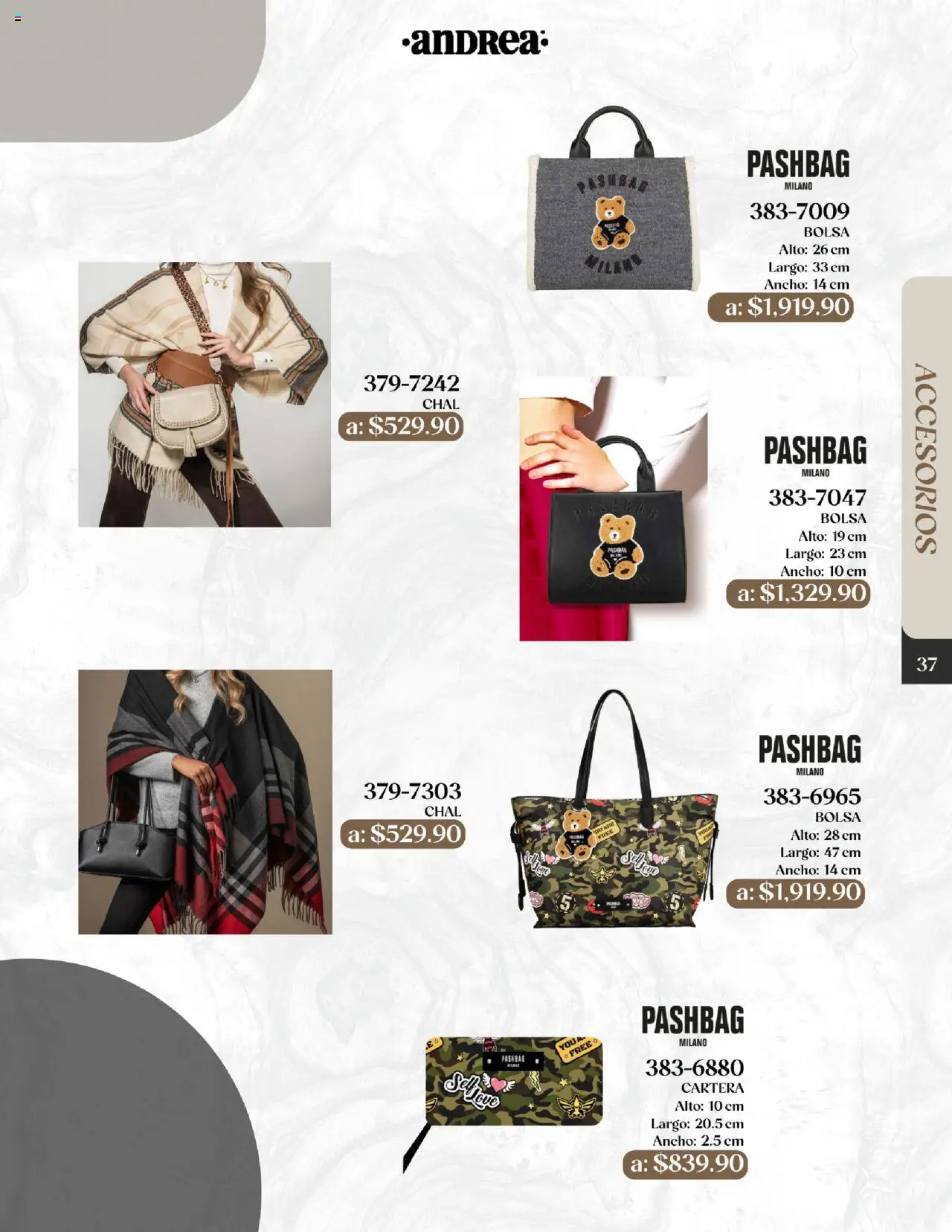 Nuevas ofertas de Andrea válidas en toda la República Mexicana desde el 24.08.2025. ¡Encuentra las mejores ofertas en Andrea - Catálogo Esenciales de Otoño! | Página: 37 | Productos: Chal, Bolsa