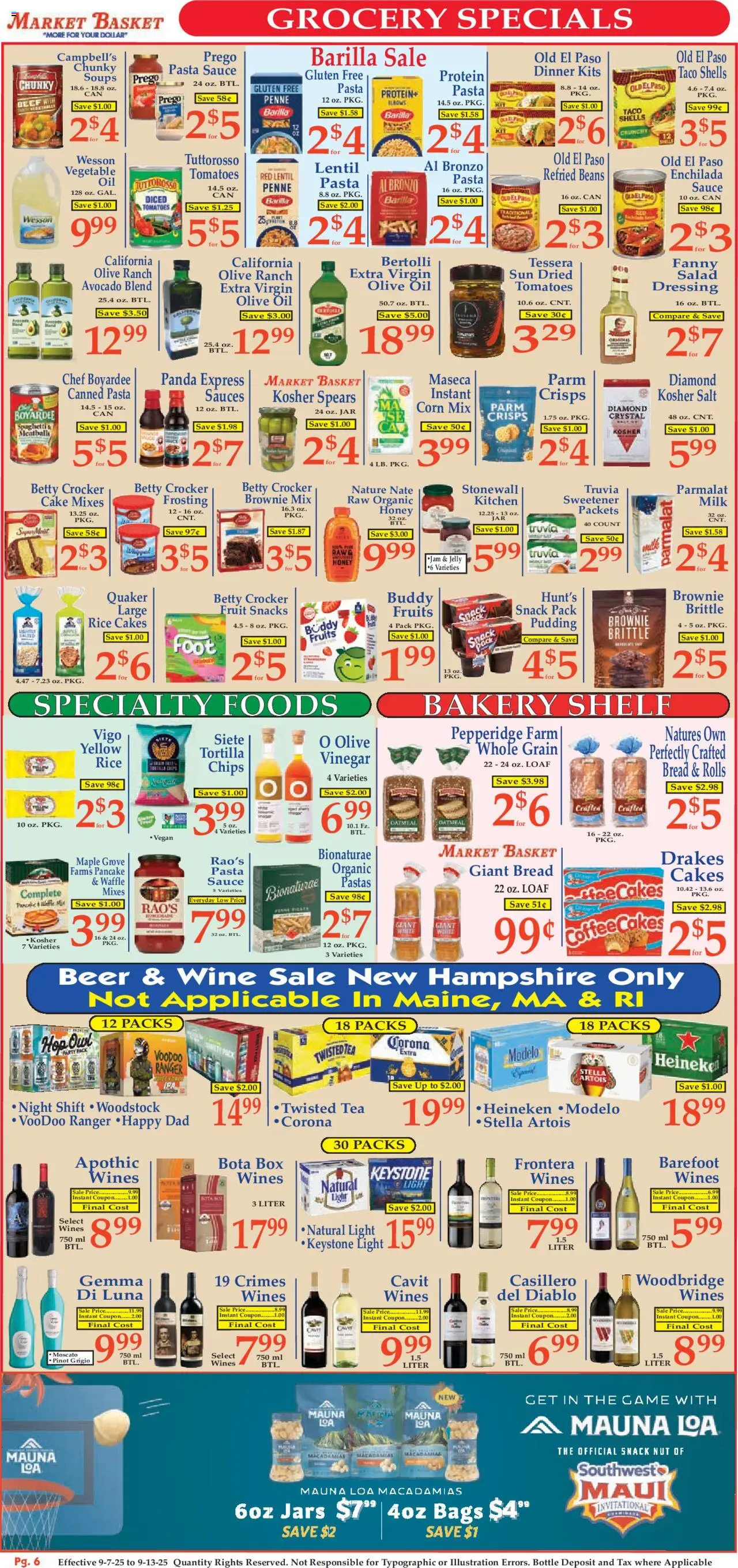 Market Basket Ad - valid from 07.09.2025 | Page: 6 | Products: Bakery, Rice, Fruits, Game