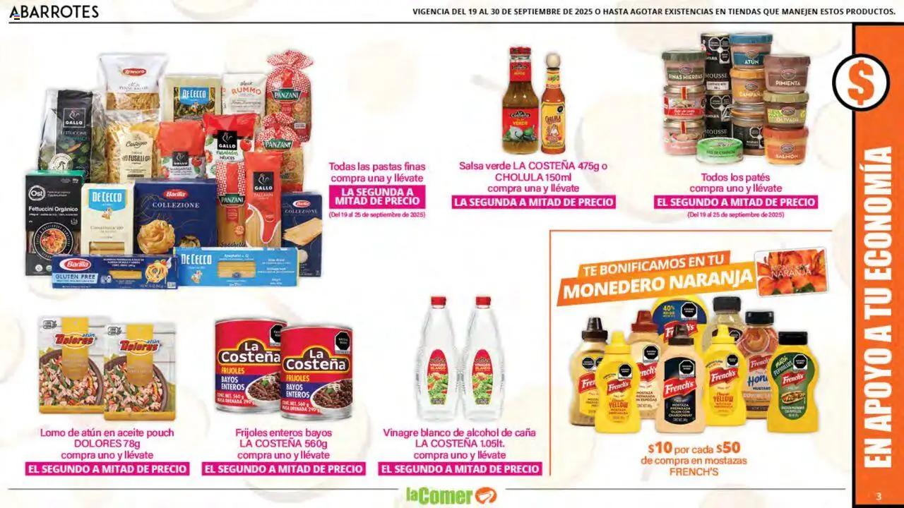 Nuevas ofertas de La Comer válidas en toda la República Mexicana desde el 19.09.2025. ¡Encuentra las mejores ofertas en La Comer - Folleto! | Página: 3 | Productos: Vinagre, Pimienta, Aceite, Mousse