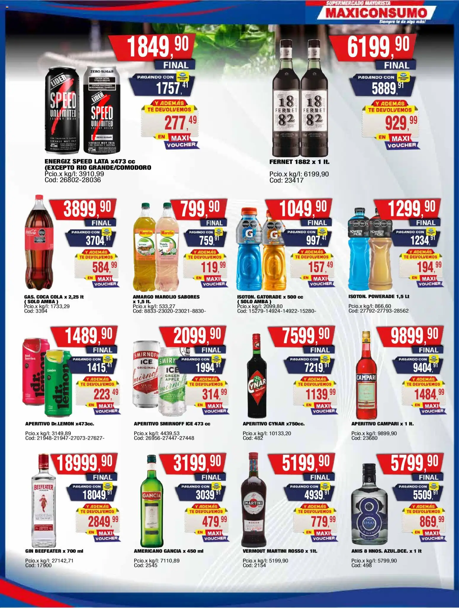 Maxiconsumo ofertas │ válido desde el 24.11.2025 | Página: 19 | Productos: Gin, Fernet, Té