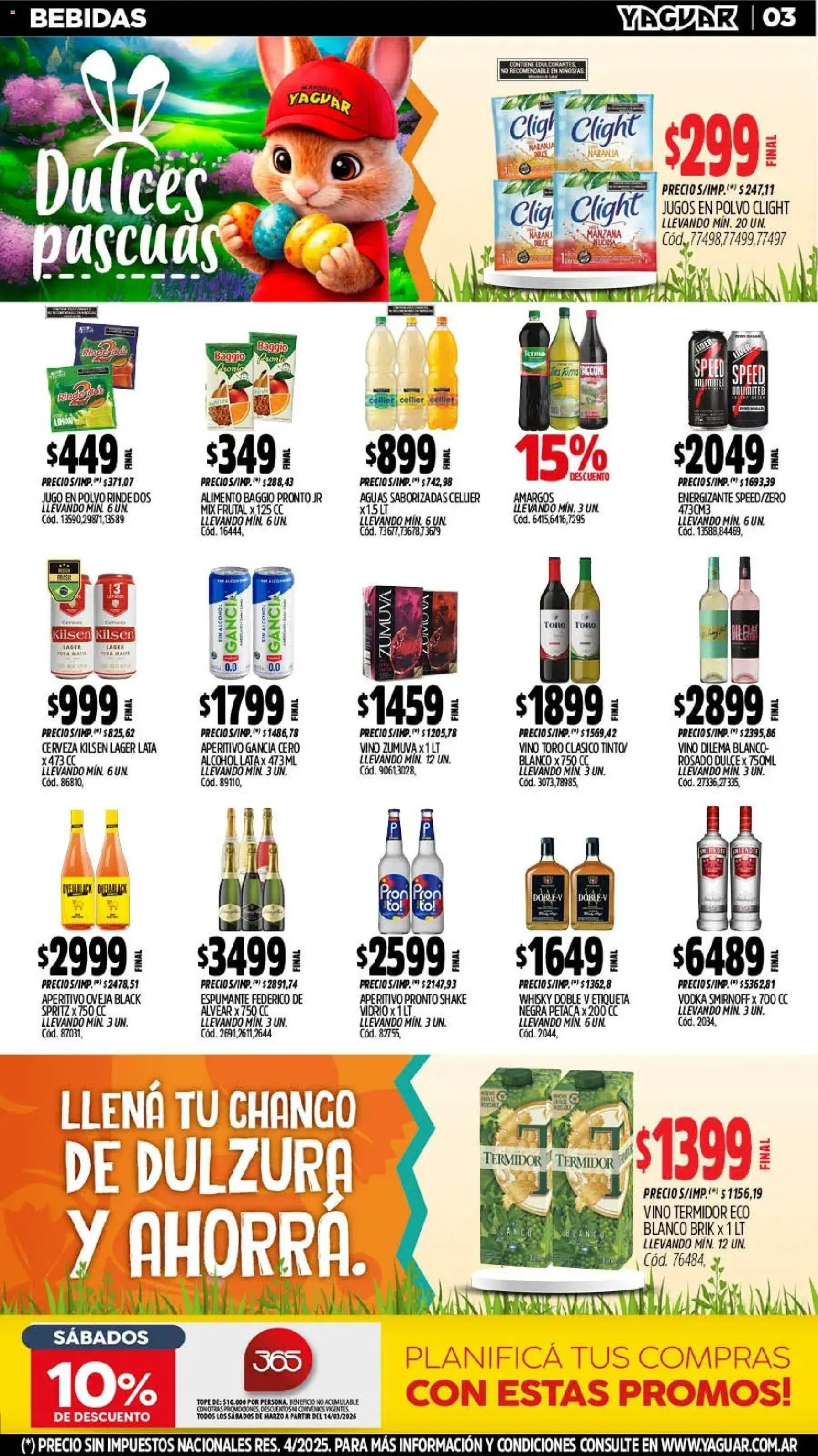 Yaguar - Oferta Semanal Santa Fé │ válido desde el 16.03.2026 | Página: 3 | Productos: Vodka, Manzana, Jugo, Cerveza