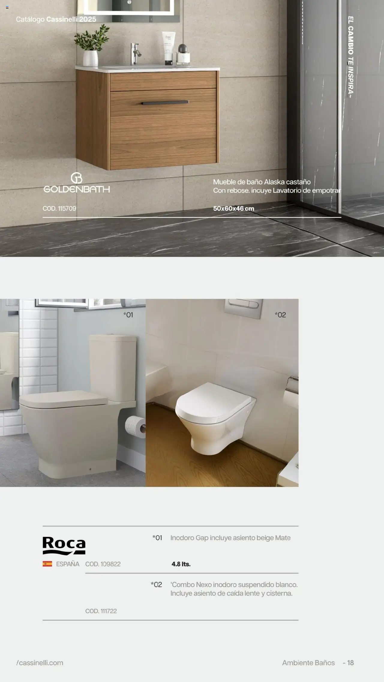 Catálogo Cassinelli válido desde 05.08.2025 | Página: 18 | Productos: Inodoro, Baño, Té