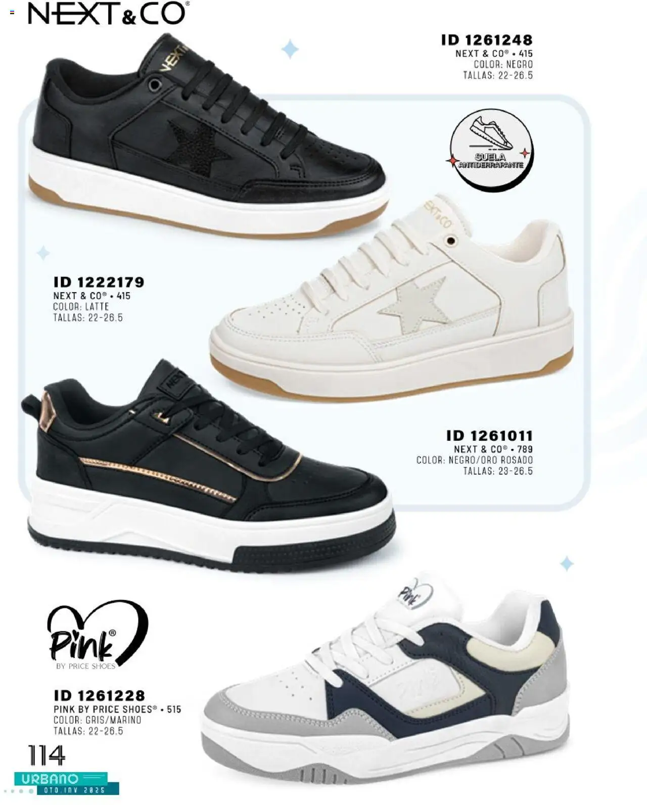 Nuevas ofertas de Price Shoes válidas en toda la República Mexicana desde el 24.07.2025. ¡Encuentra las mejores ofertas en Price Shoes catálogo Urbano otoño / invierno 2025! | Página: 114