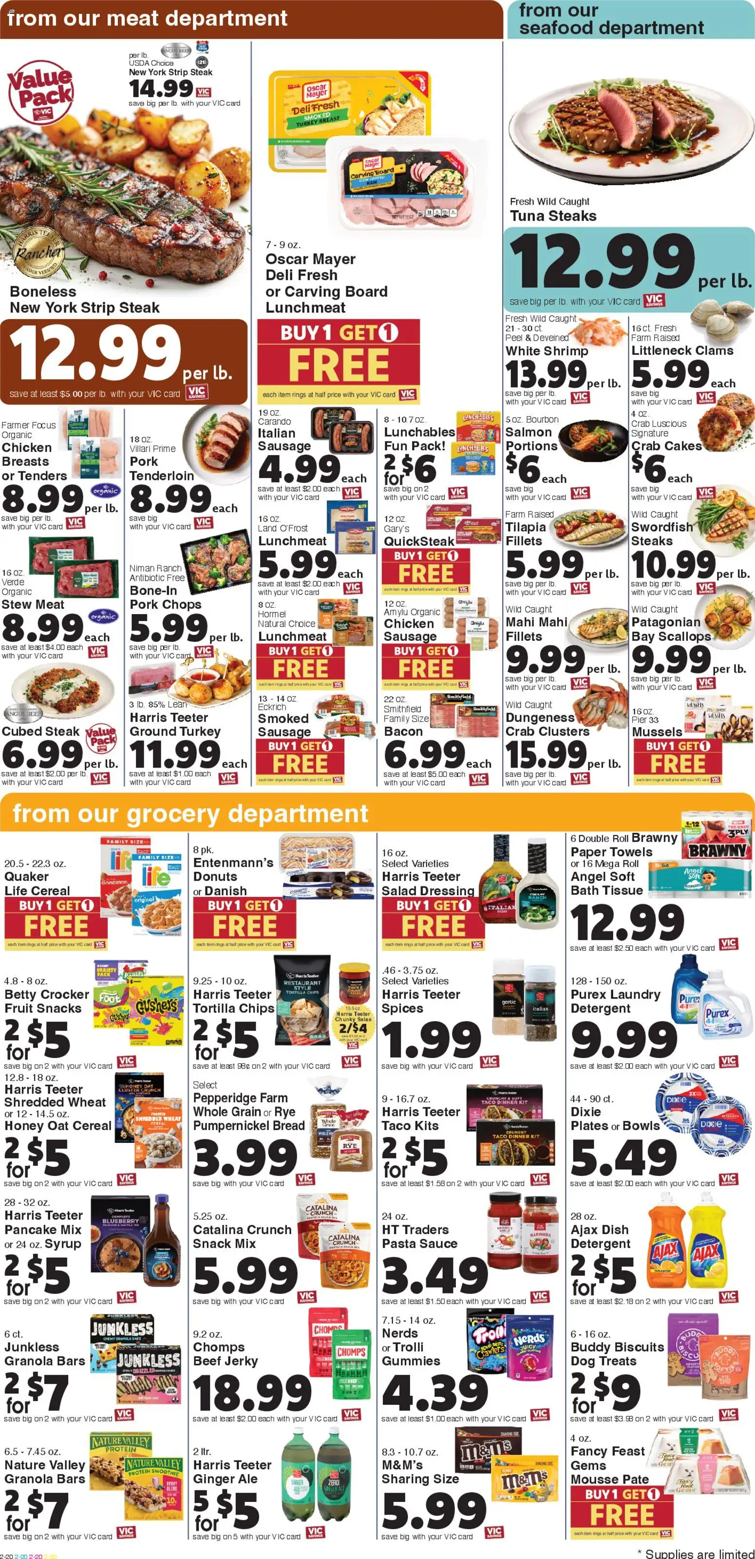 Harris Teeter Weekly Ad - valid from 21.01.2026 | Page: 4 | Products: Bread, Pork, Beef, Pasta