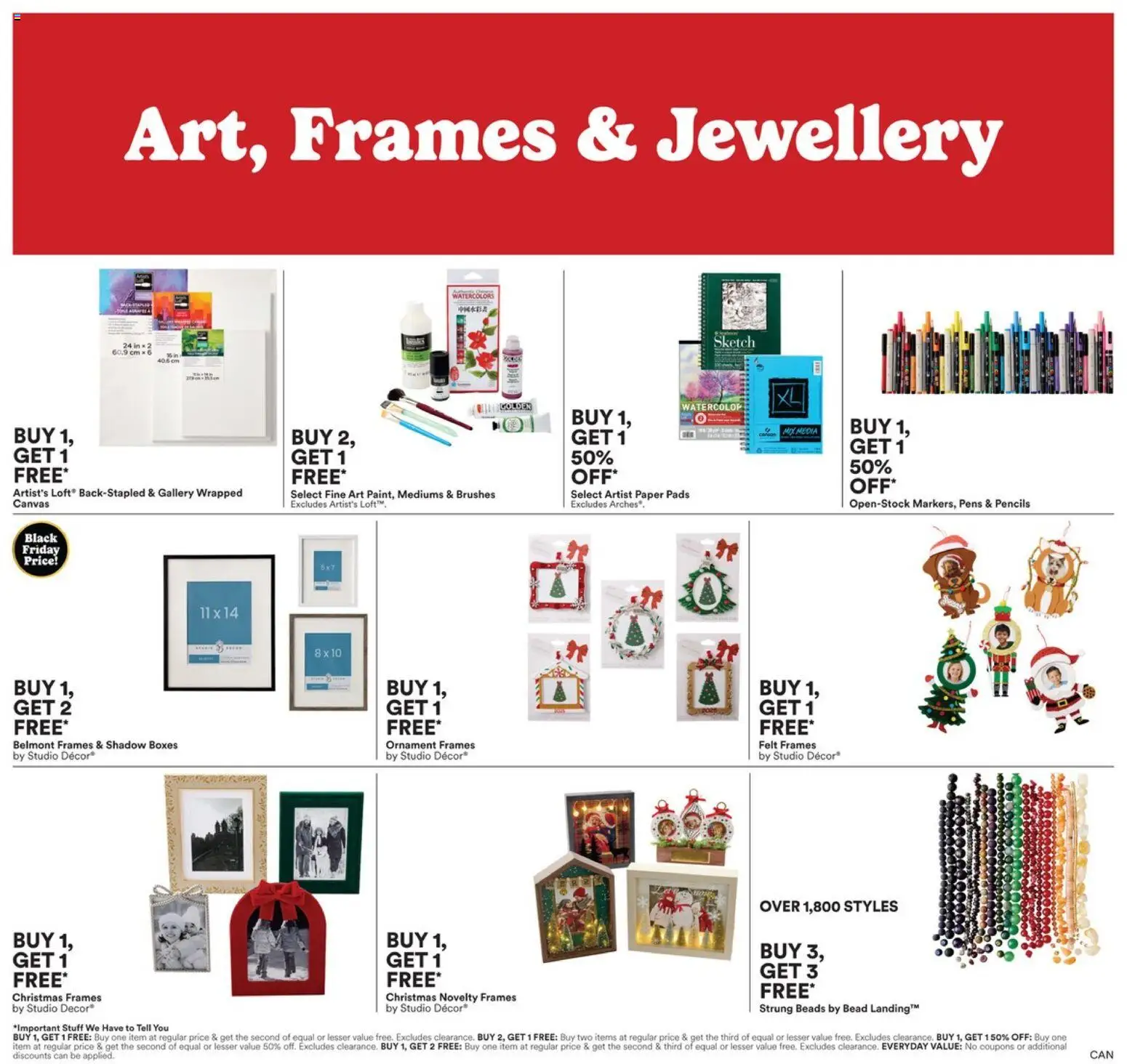 Michaels Ad - valid from 07.11.2025 | Page: 6 | Products: Brushes, Canvas, Watercolor, Pads