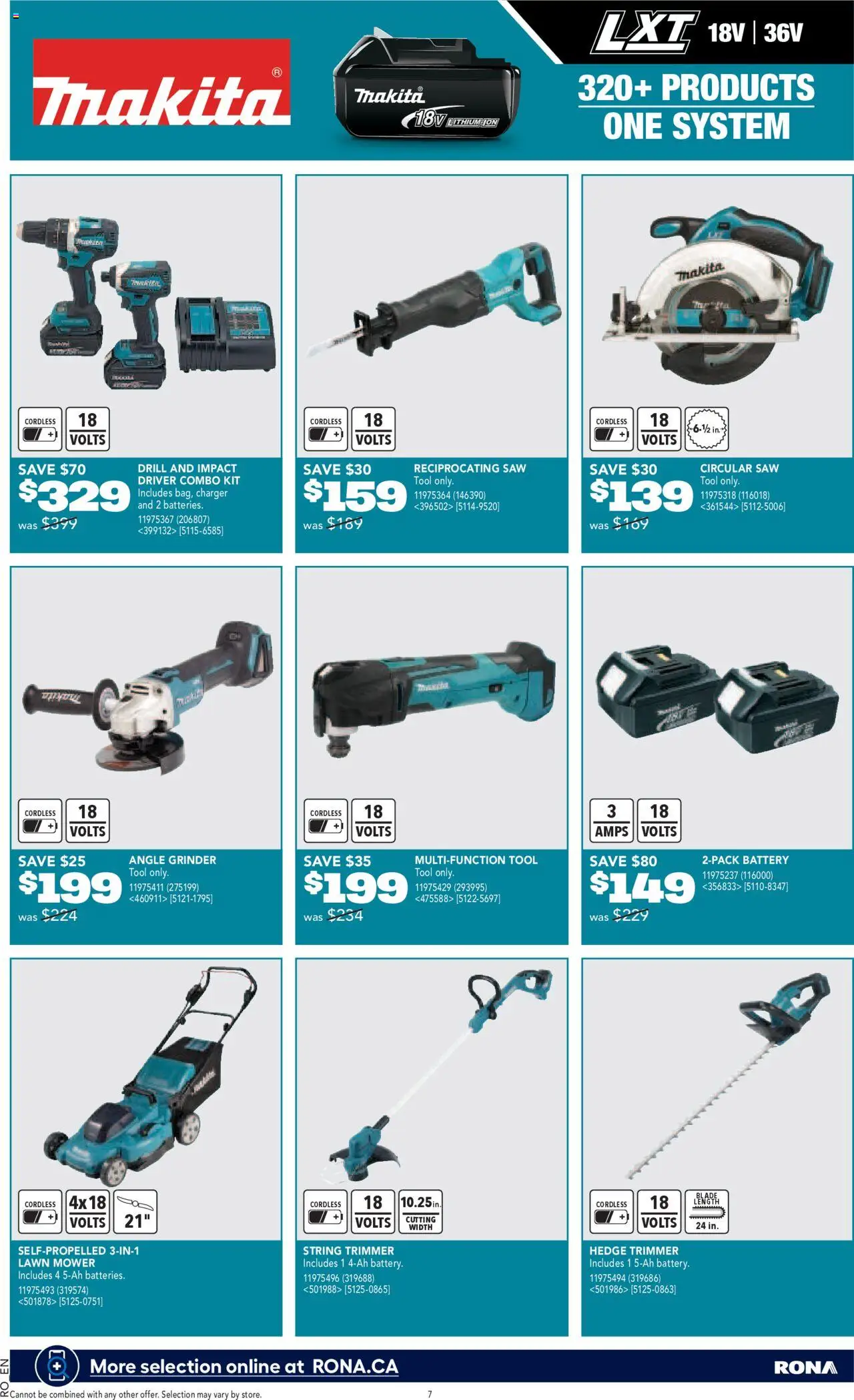 Rona flyer valid from 08.05.2025 | Page: 8 | Products: Grinder, Mower, Battery