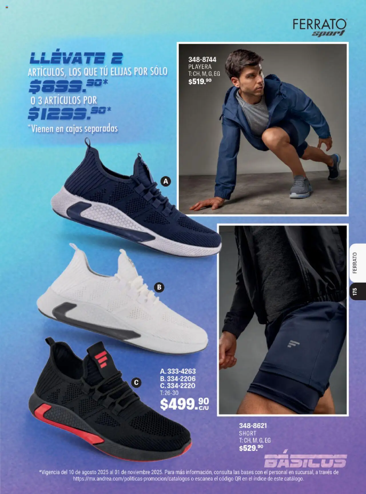 Nuevas ofertas de Andrea válidas en toda la República Mexicana desde el 13.08.2025. ¡Encuentra las mejores ofertas en Andrea - Catálogo Ferrato Sport! | Página: 34 | Productos: Playera, Short