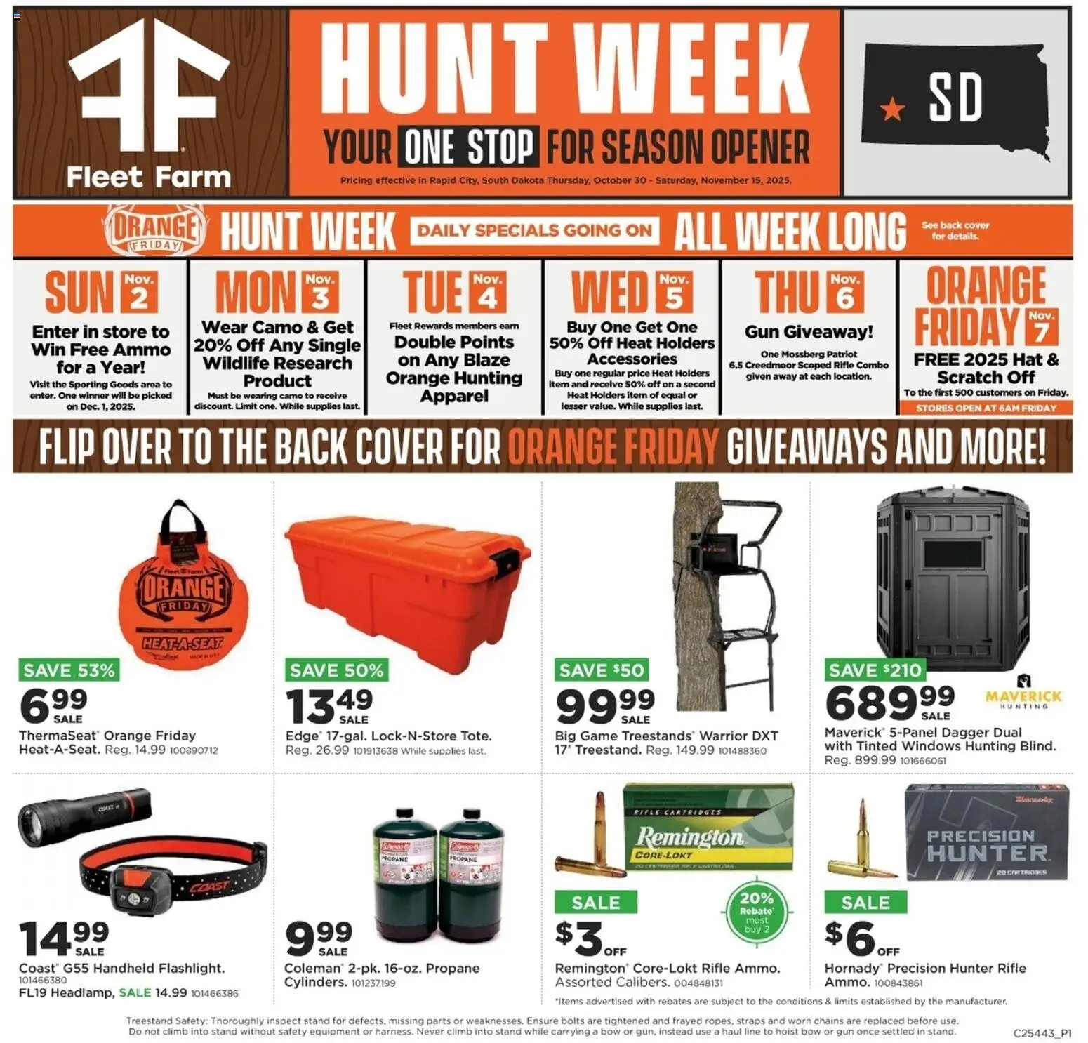 Mills Fleet Farm Hunt Week Rapid City - valid from 30.10.2025 | Page: 1 | Products: Opener, Hat, Gun, Ammo