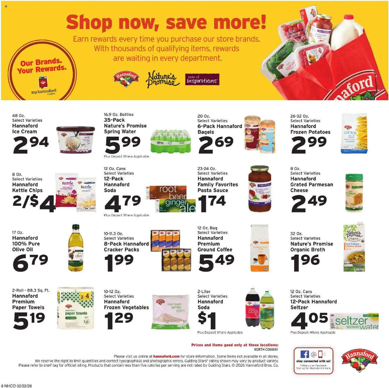Hannaford Weekly Ad - valid from 22.02.2026 | Page: 13 | Products: Coffee, Cream, Water, Bag