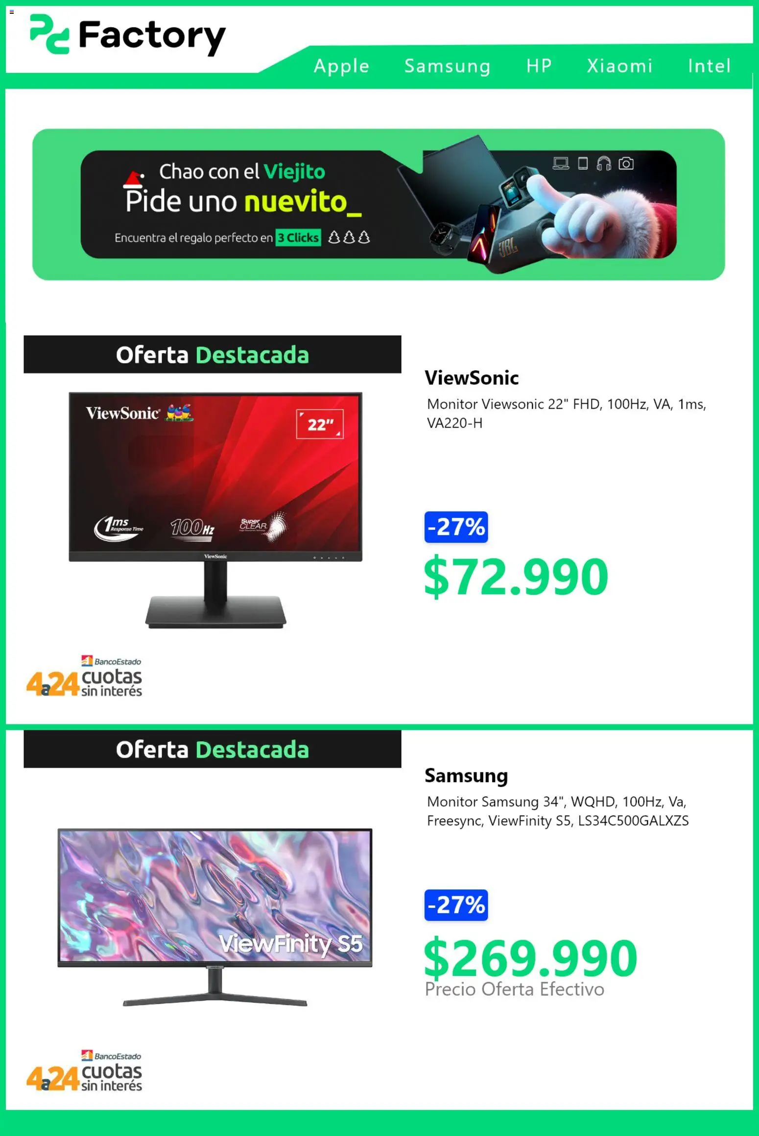 PC Factory ofertas  │ válido desde el 16.12.2025 | Página: 4 | Productos: Monitor